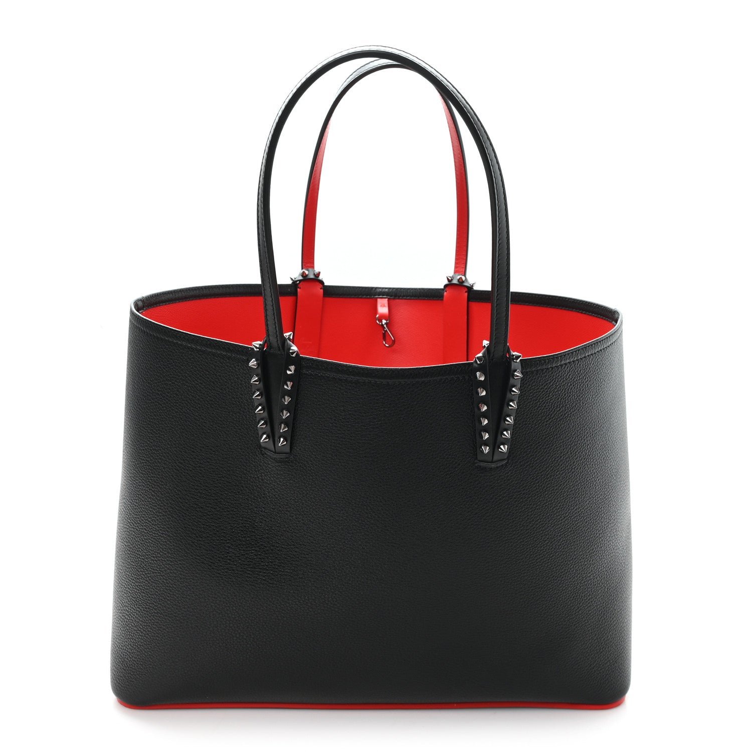Christian Louboutin Calfskin Empire Spikes East West Cabata Tote Black