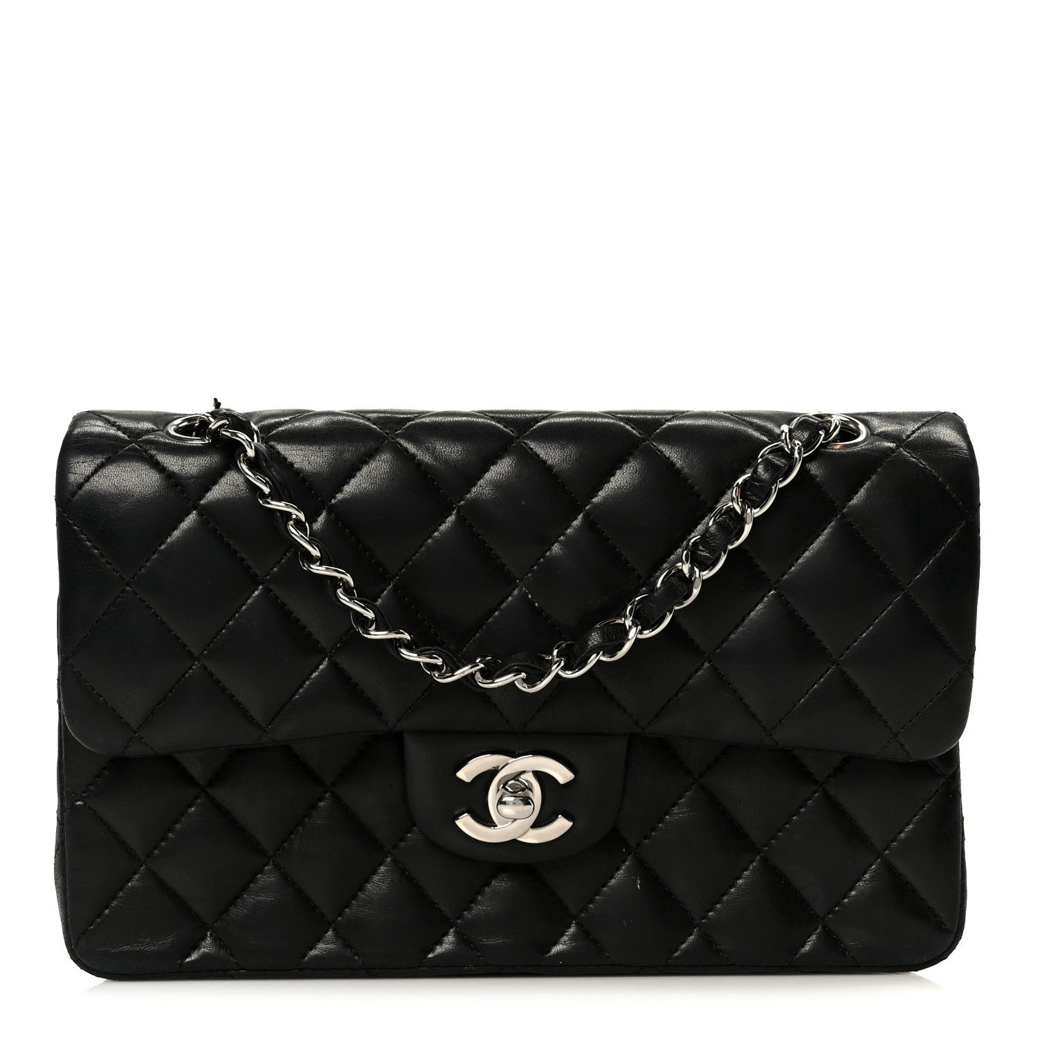Chanel Lambskin Quilted Small Double Flap Black