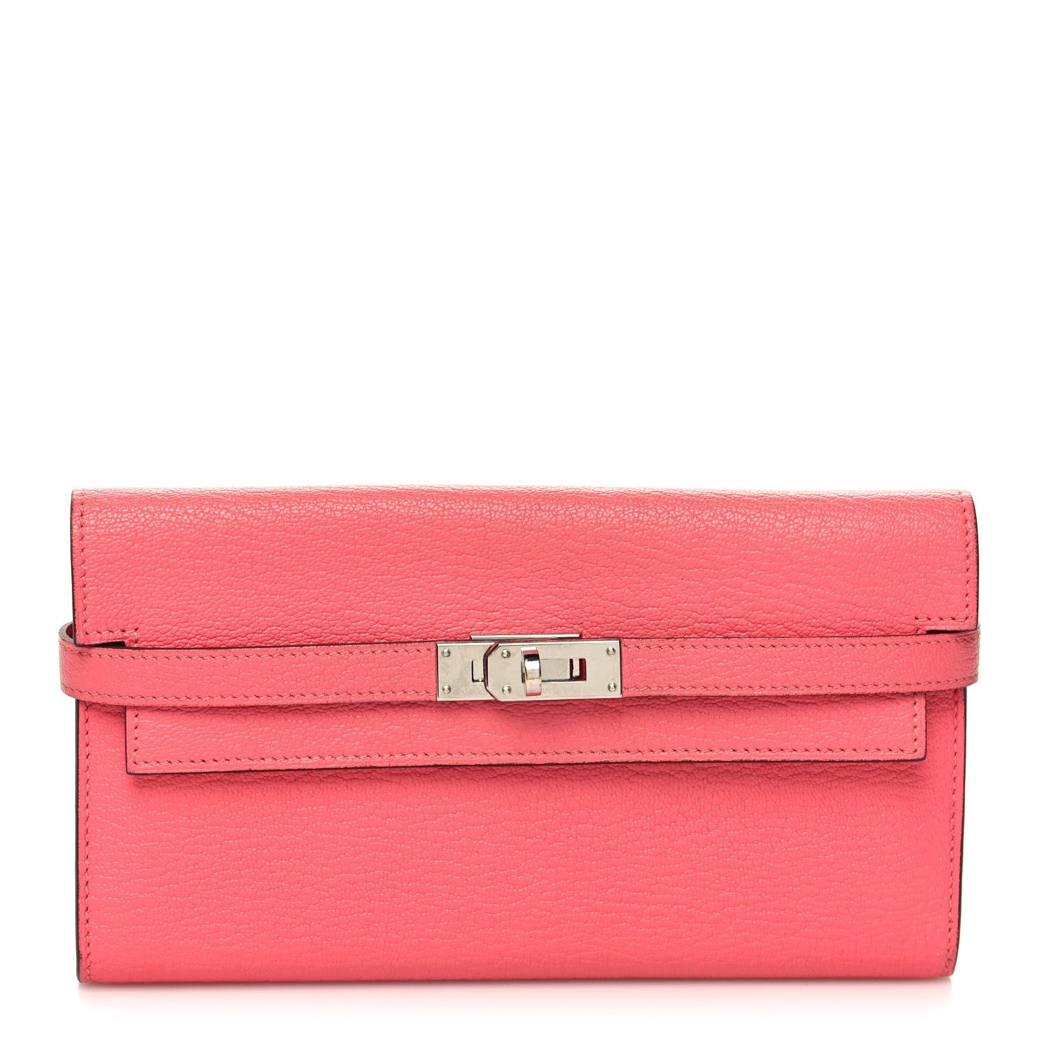 Hermes Chevre Mysore Kelly Longue Wallet Rose Lipstick