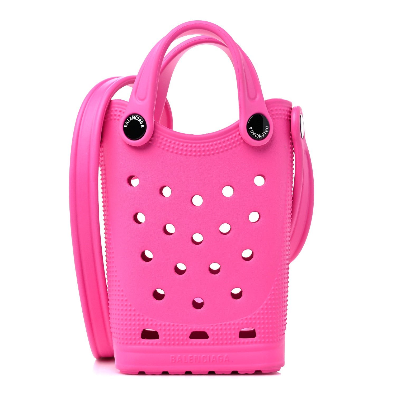 Balenciaga X CROCS Rubber Phone Holder with Strap Fuxia
