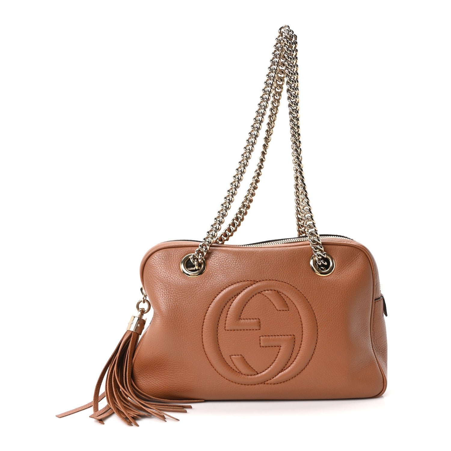 Gucci Pebbled Calfskin Small Soho Bowler Moka
