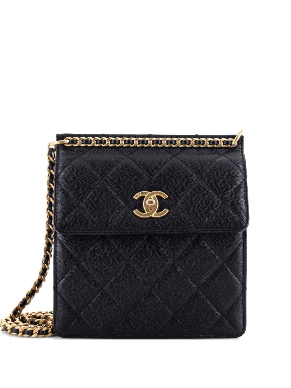 Top Chain CC Square Quilted Caviar Small crossbody bag