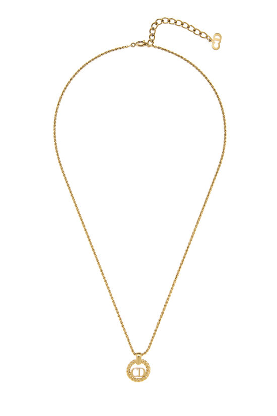 Dior Gold Round 'CD' Necklace Small