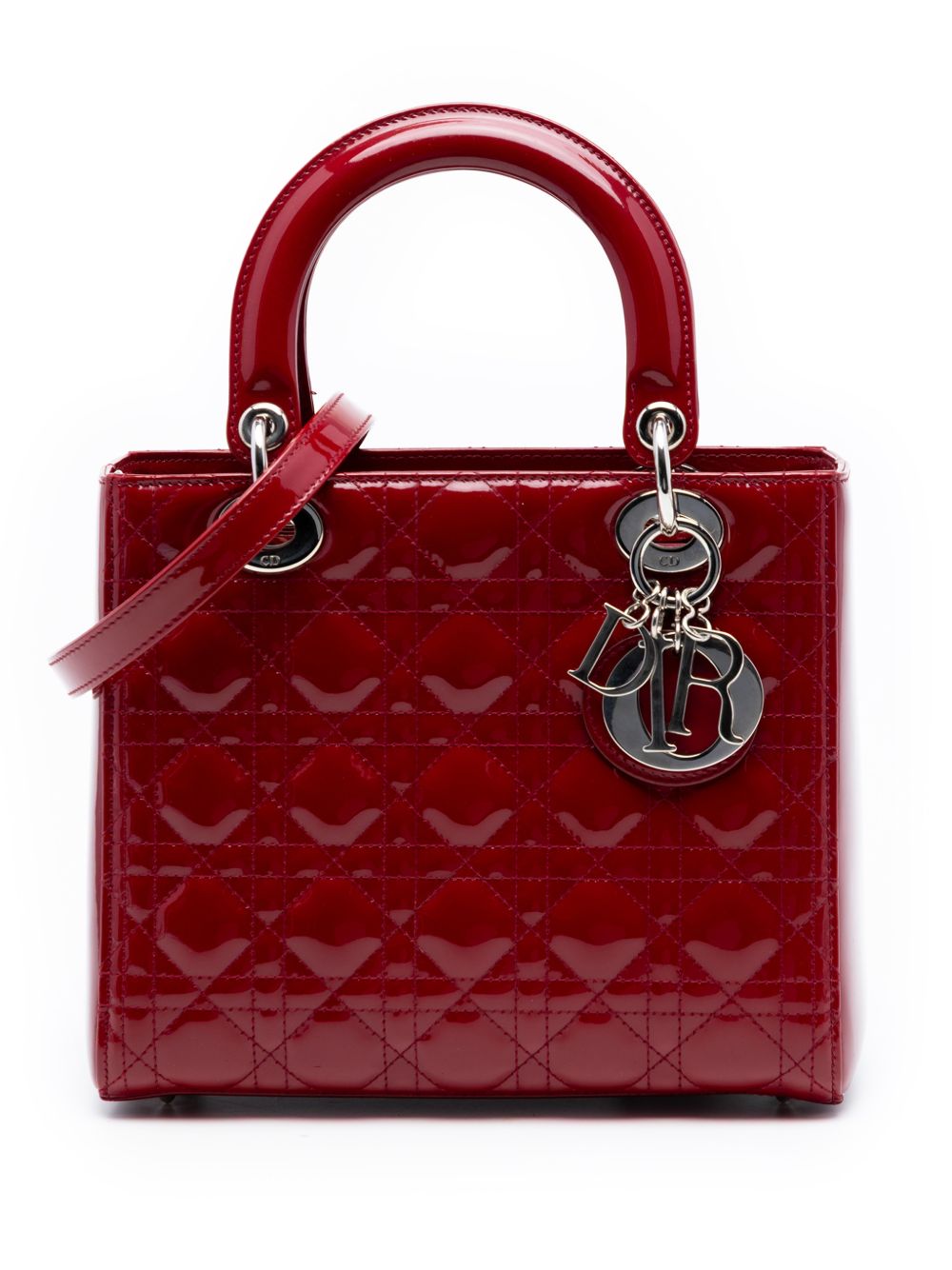2014 Medium Patent Cannage Lady Dior satchel