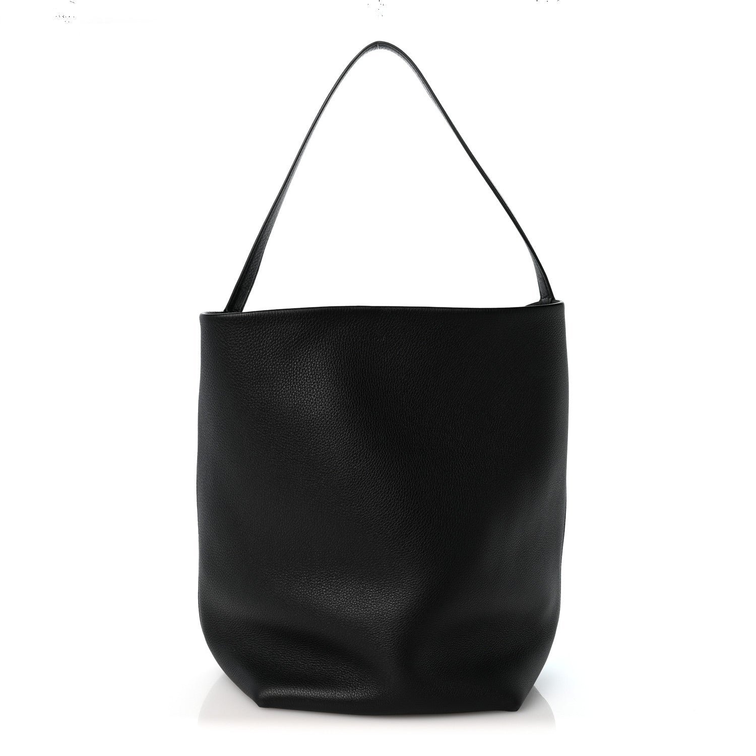 The Row Grained Calfskin Large N/S Park Tote Black