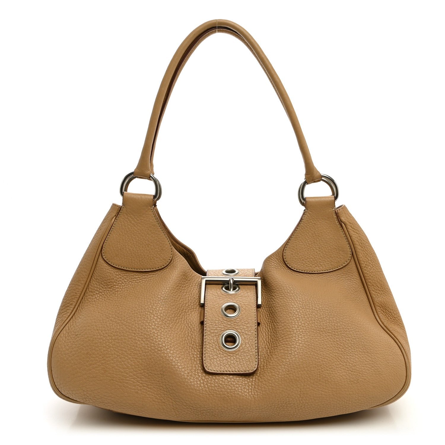 Prada Vitello Daino Moon Shoulder Bag  Sabbia
