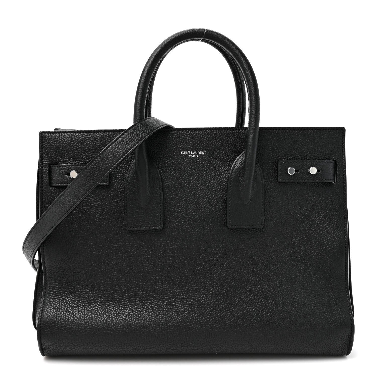 Saint Laurent Grained Calfskin Small Supple Sac De Jour Black