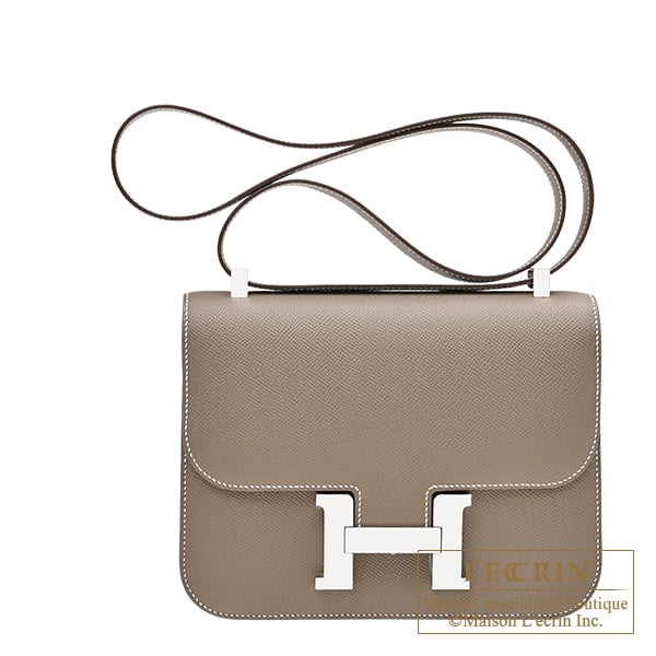 Hermes Constance 1 24 Etoupe grey Epsom leather Silver hardware