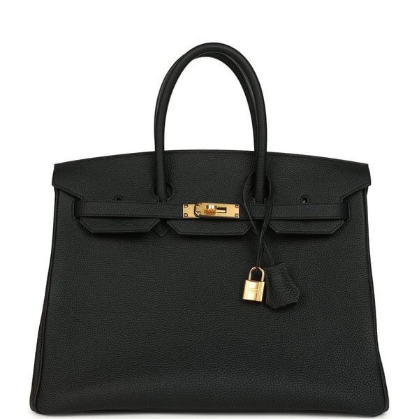 Hermes Pre-owned Hermes Birkin 35 Black Togo Gold Hardware