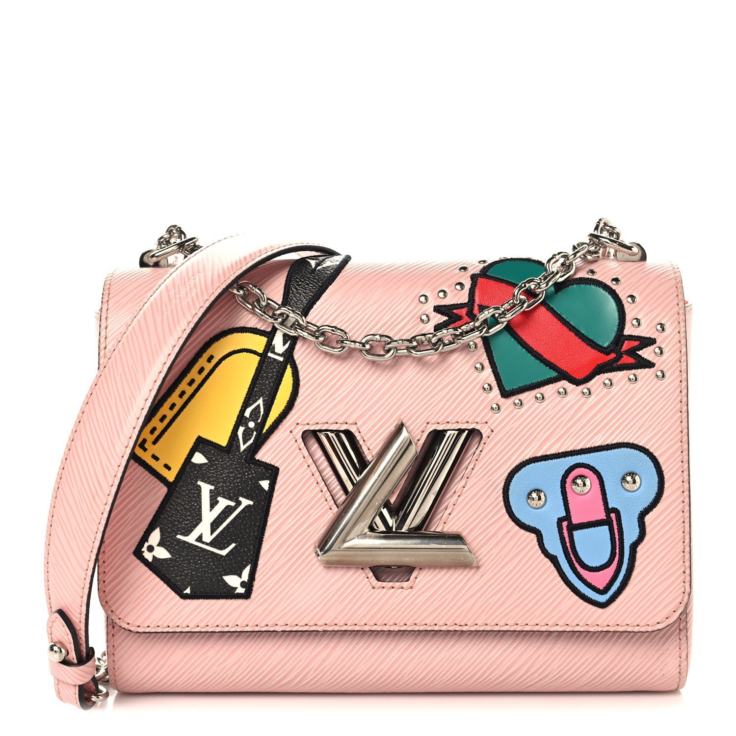 Louis Vuitton Epi Travel Stickers Twist Shoulder Bag Rose Ballerine