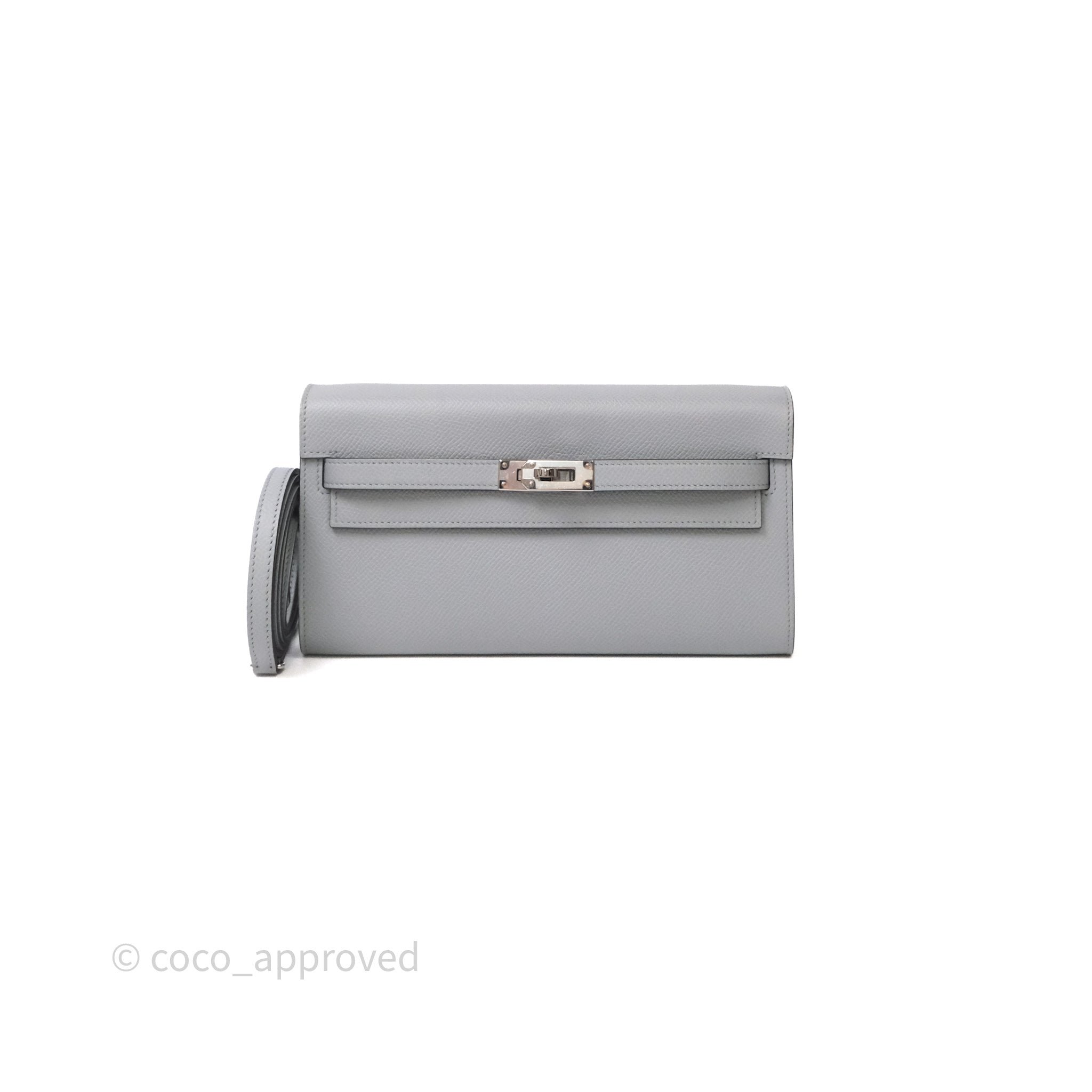 Hermès Kelly To Go Blue Glacier 8U Epsom Palladium Hardware