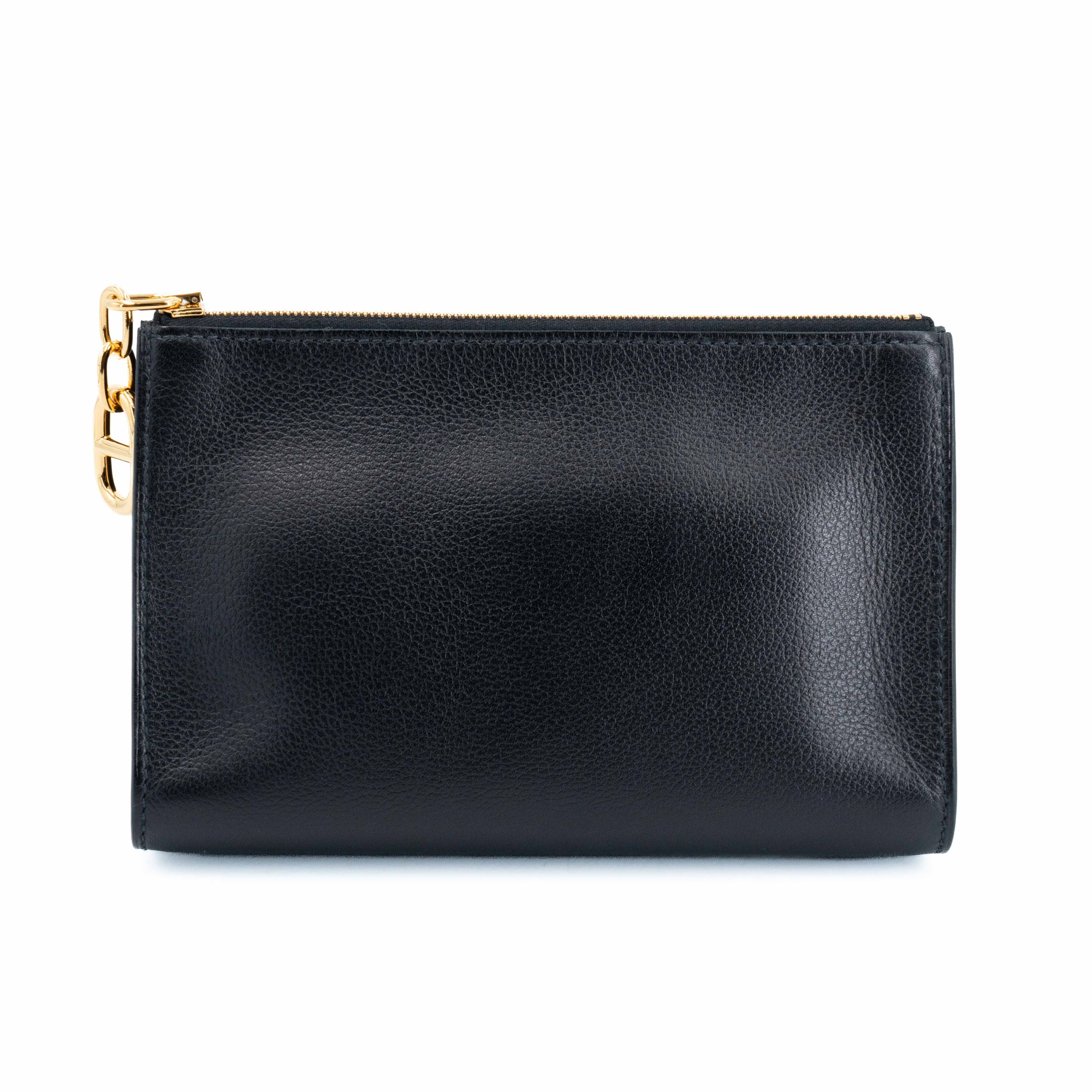 Unused ( Rank NS ) HERMÈS Zipengo Chaine d'Ancre PM pouch Noir (89) Evergrain Gold hardware B (2023)