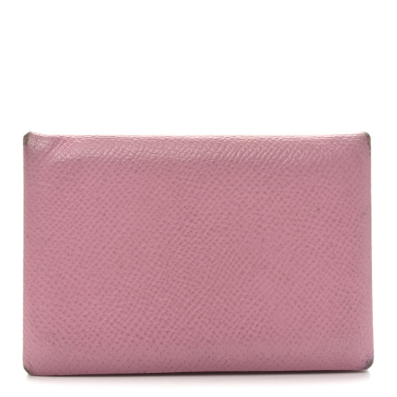 Hermes Epsom Calvi Card Case 5P Pink