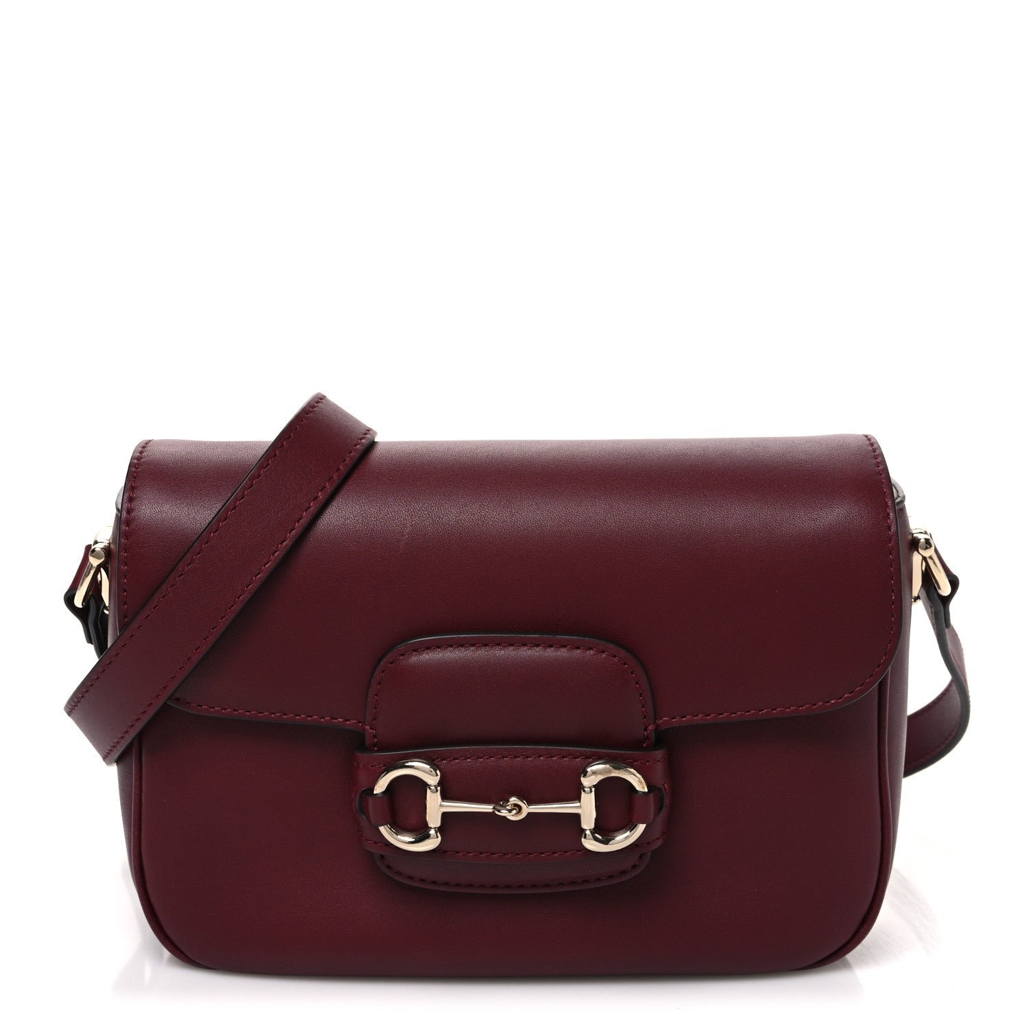 Gucci Arabella Calfskin Horsebit 1955 Soft Small Shoulder Bag Rosso Ancora