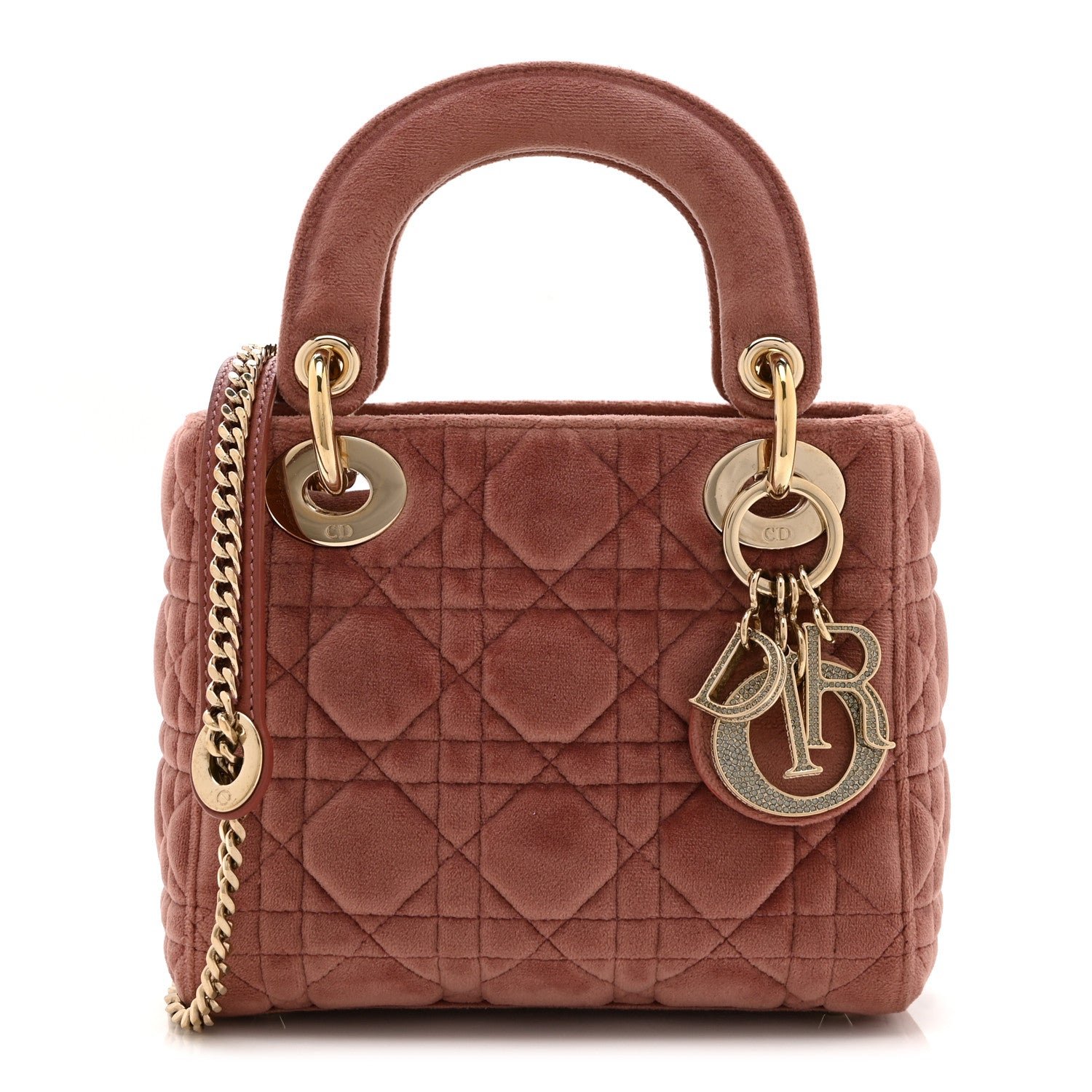 Dior Christian Dior Velvet Mini Lady Dior Pink