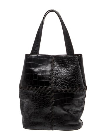 Embossed Leather Top Handle Bag
