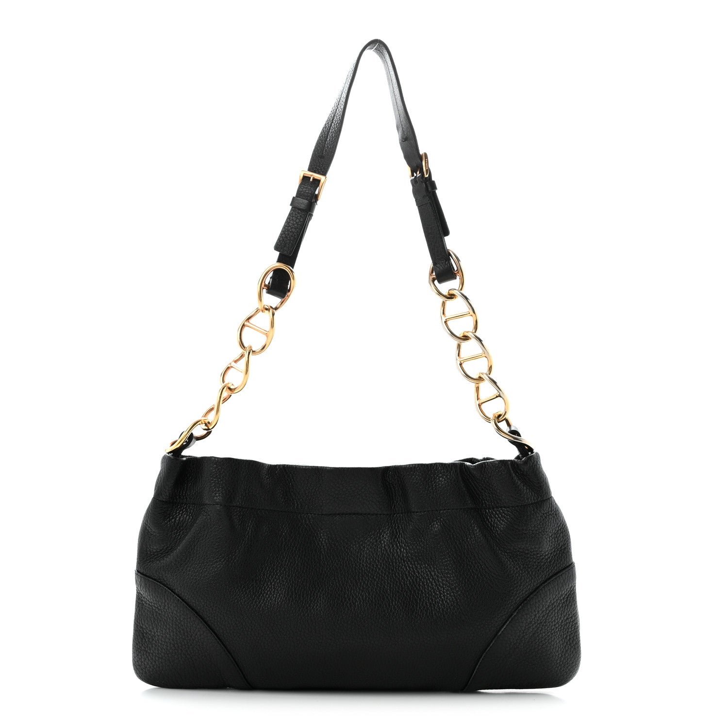 Prada Vitello Daino Small Chain Shoulder Bag Black
