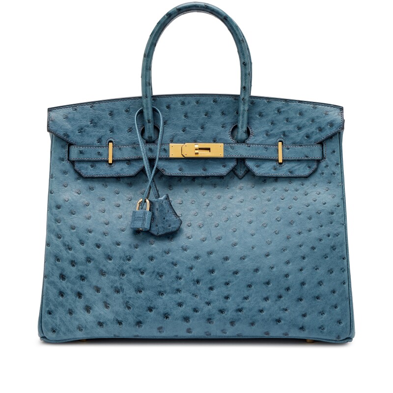 Bleu Roi Ostrich Birkin 35 Gold Hardware, 2001