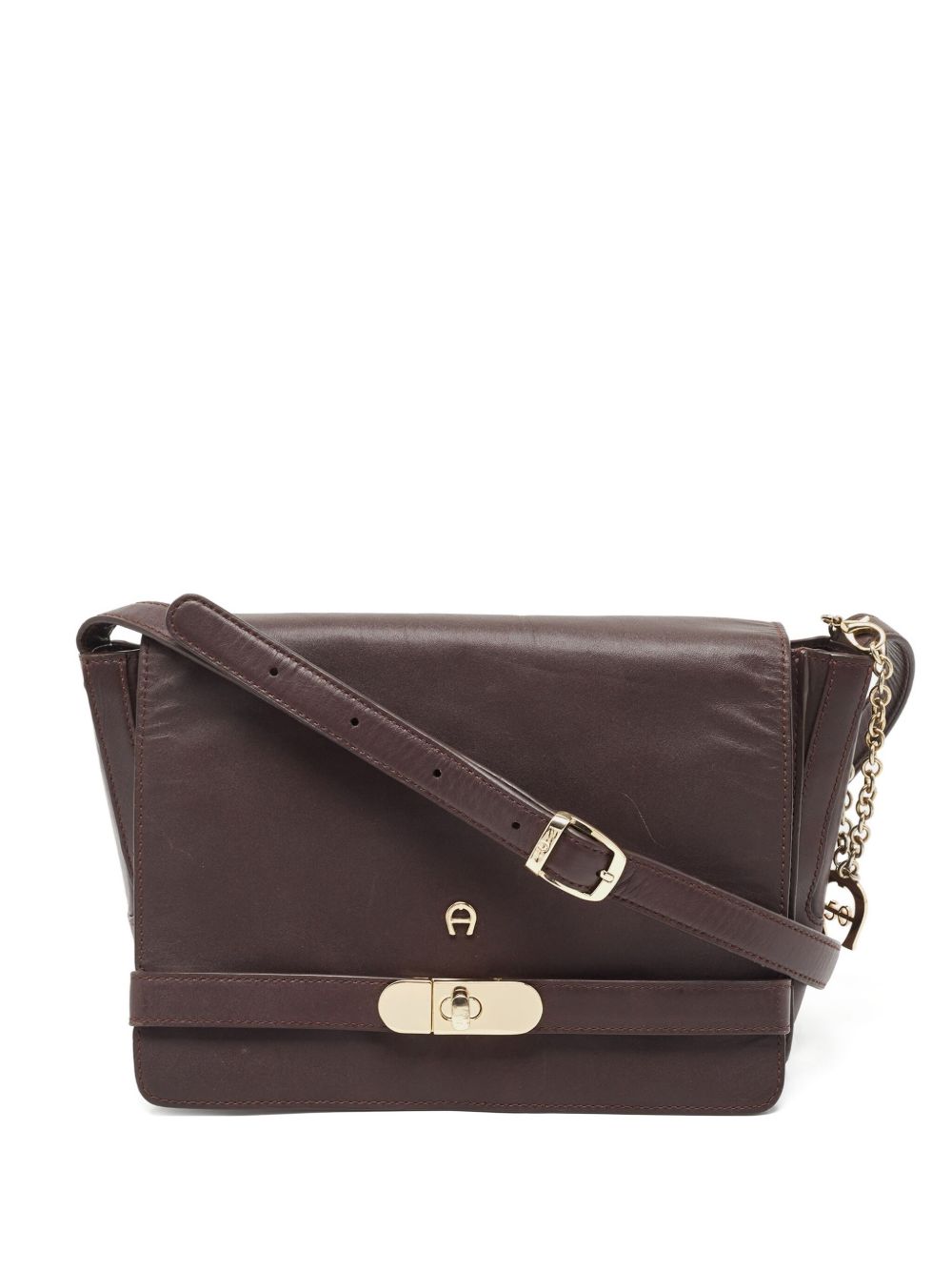 pre-owned leather flap bag