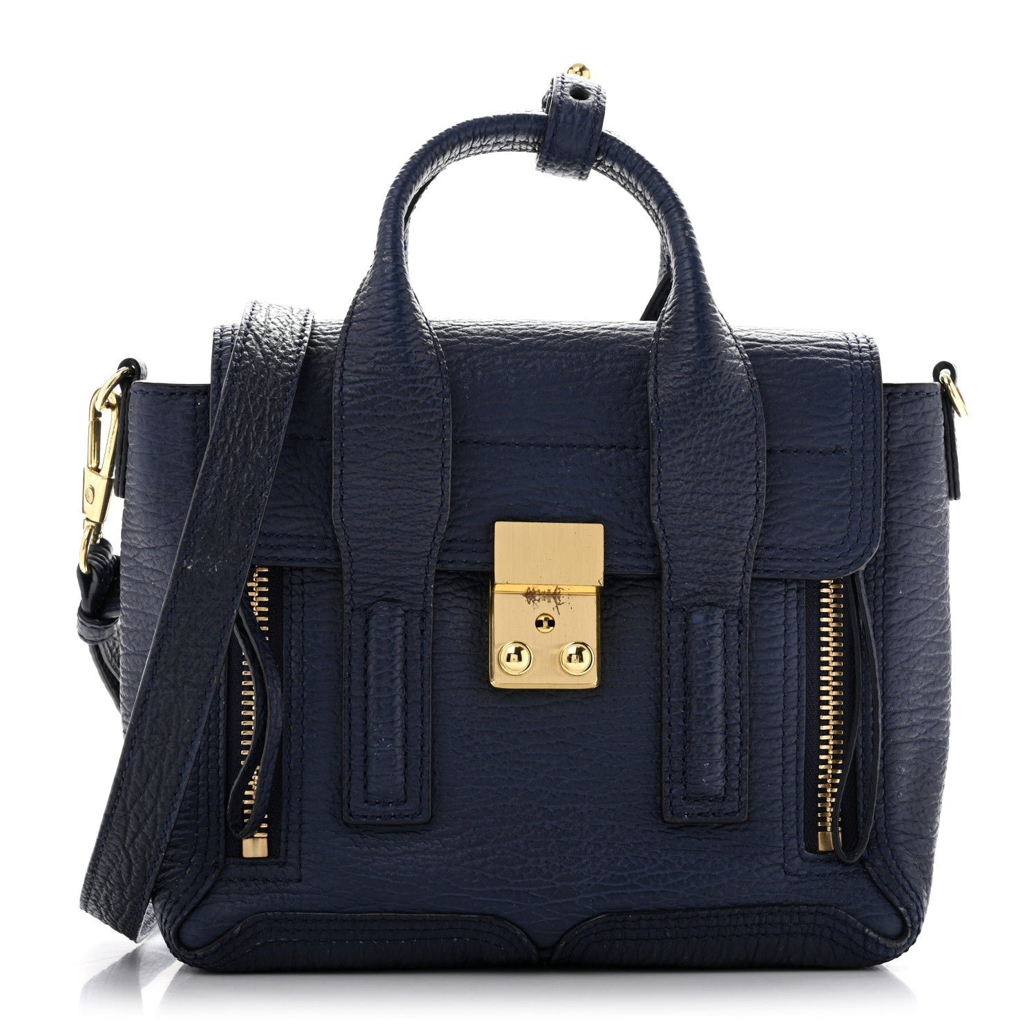 3.1 Phillip Lim 3.1 Phillip Lim Textured Calfskin Mini Pashli Satchel Ink