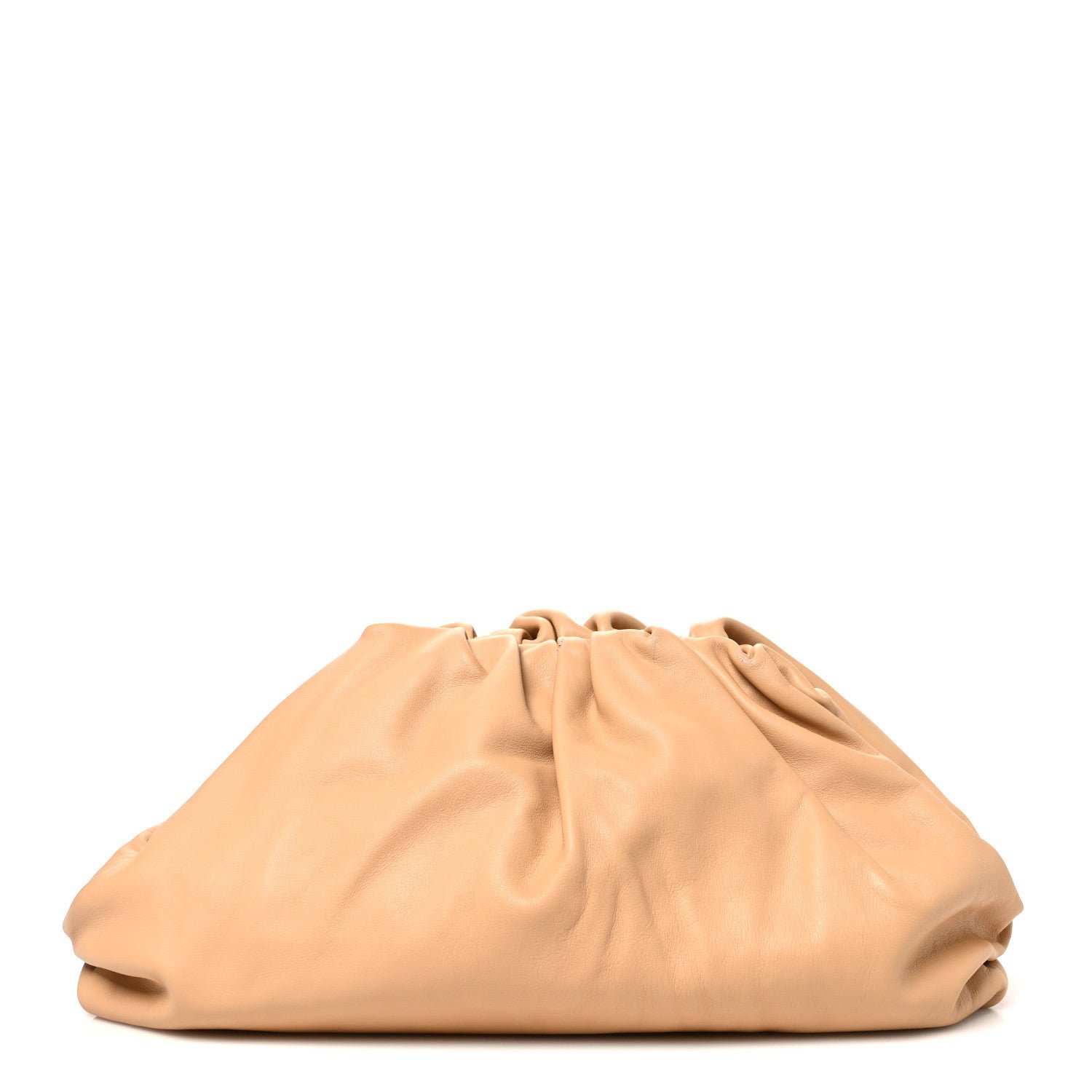 Bottega Veneta Smooth Butter Calf The Pouch Oversized Clutch Almond