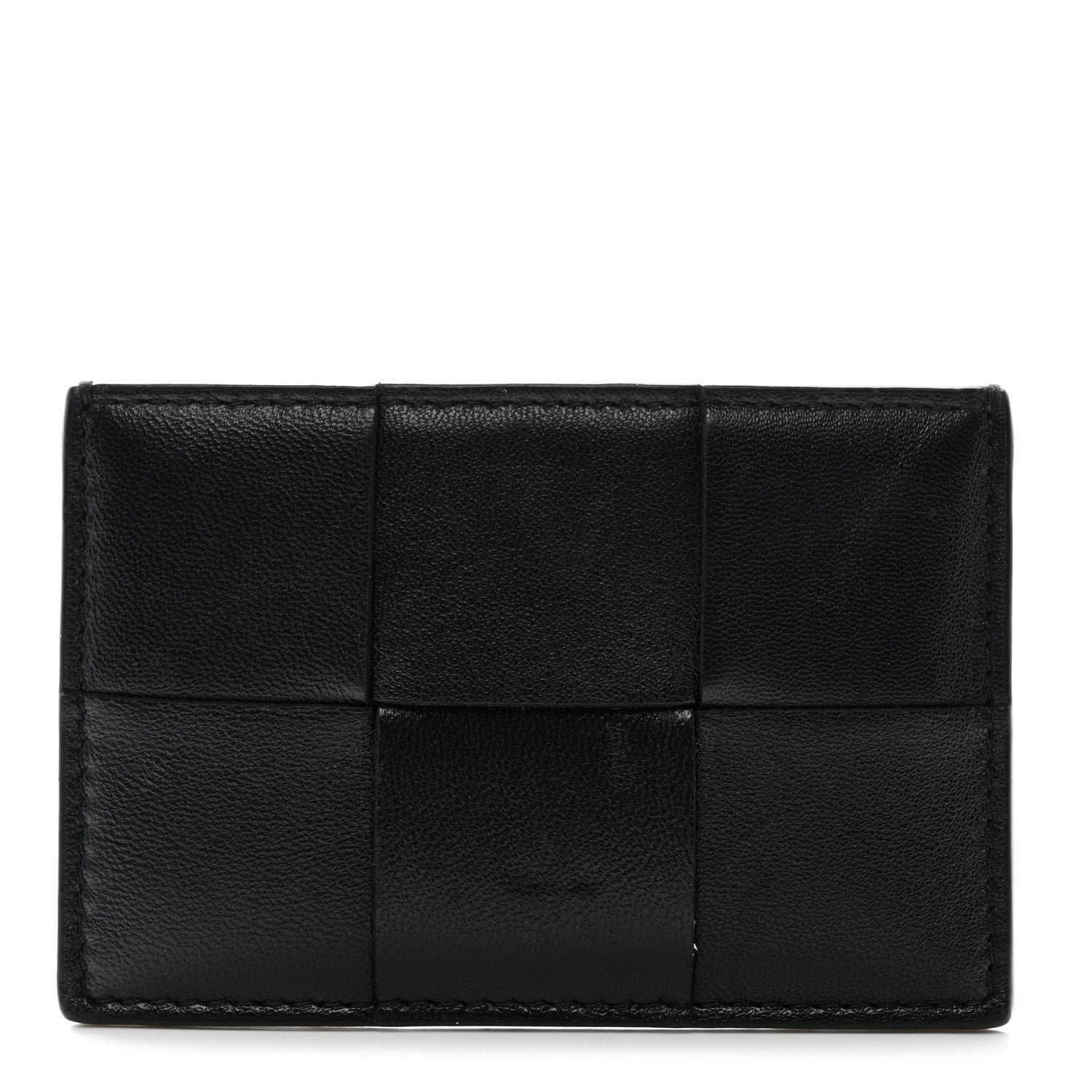 Bottega Veneta Nappa Intreccio Cassette Credit Card Holder Black