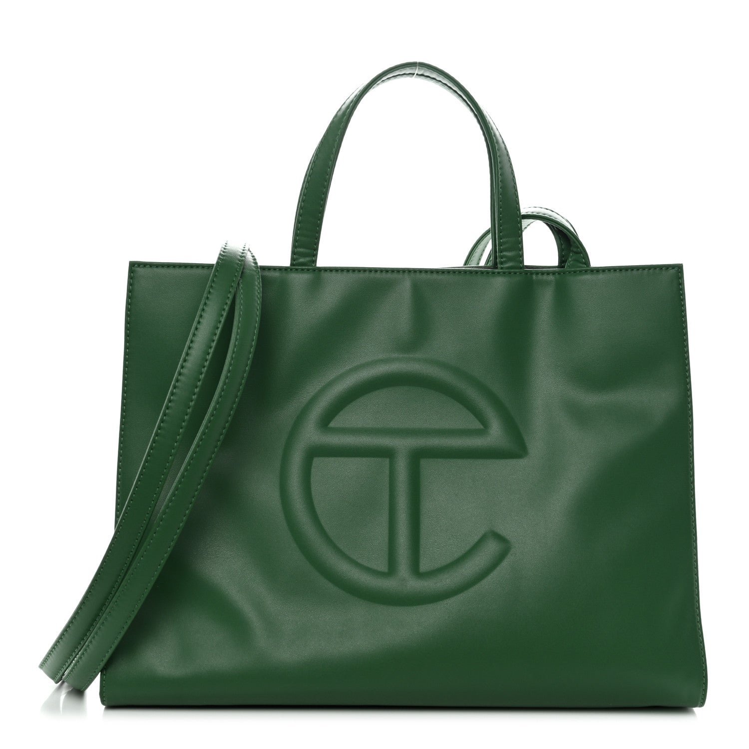 Telfar Telfar Vegan Leather Medium Shopping Bag Greenscreen