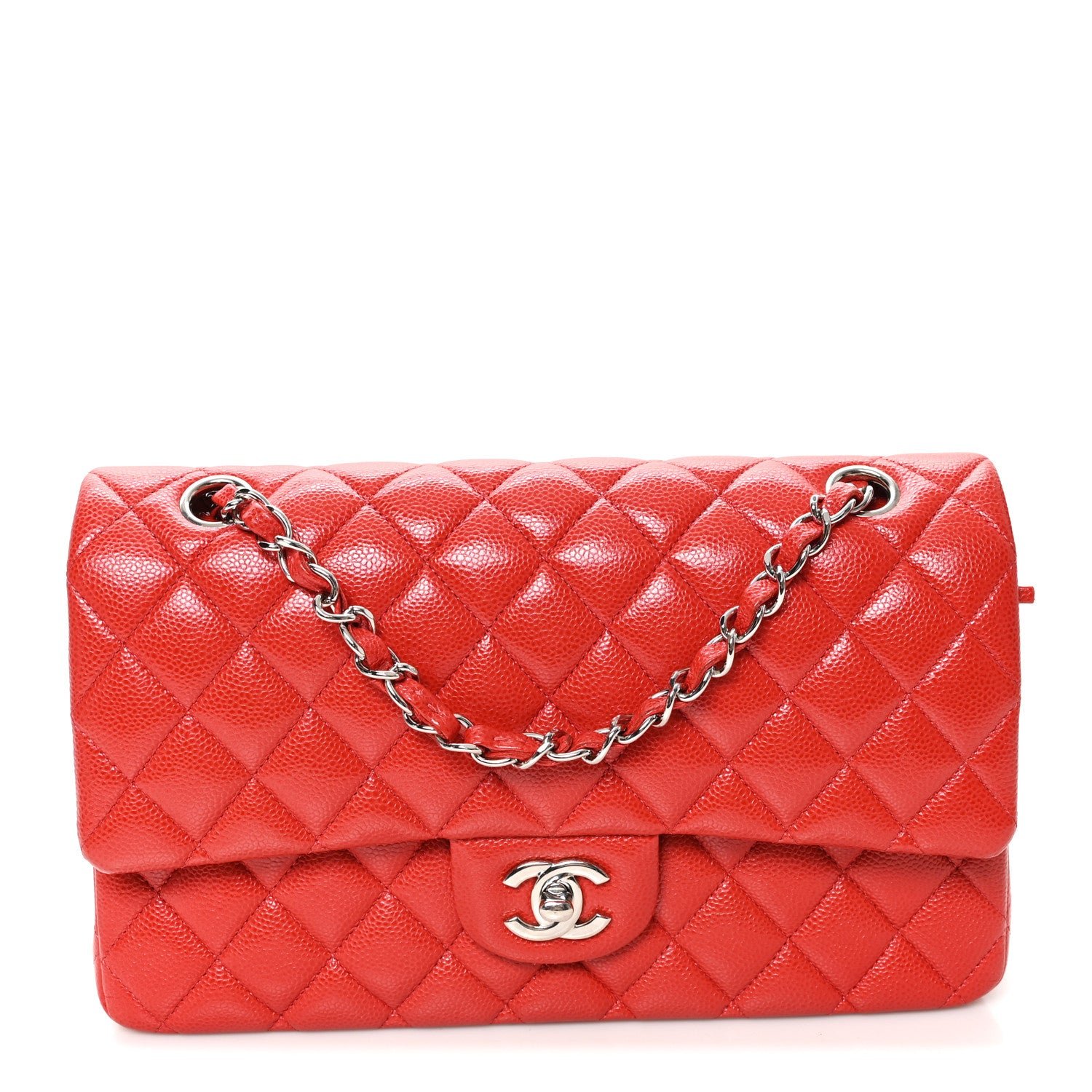 Chanel Caviar Quilted Medium Double Flap Red