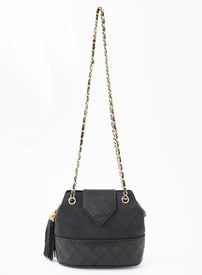 Chanel '90s Raffia Quilted Shoulder Bag