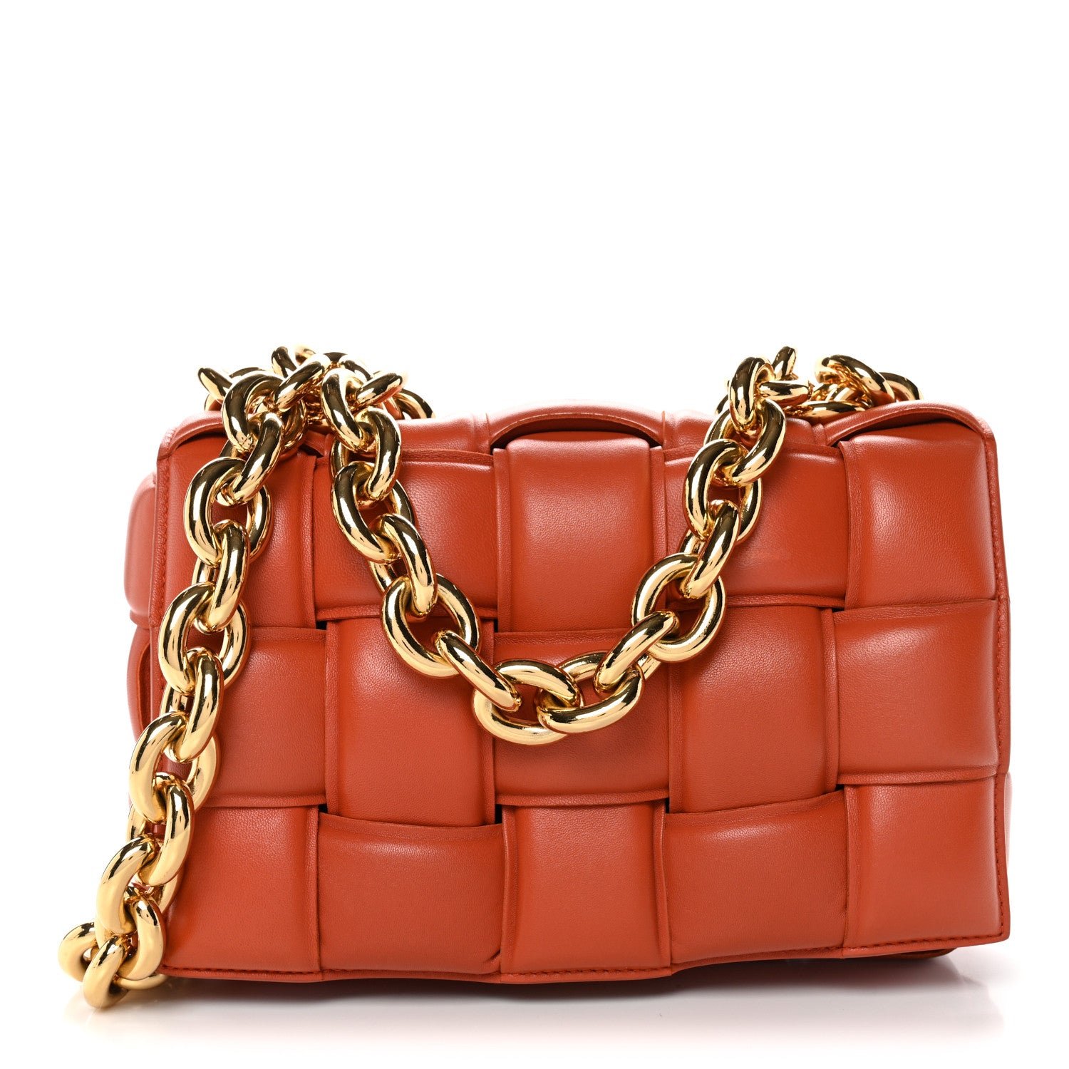 Bottega Veneta Bottega Veneta Lambskin Maxi Intreccio Padded Chain Cassette Crossbody Bag Clay