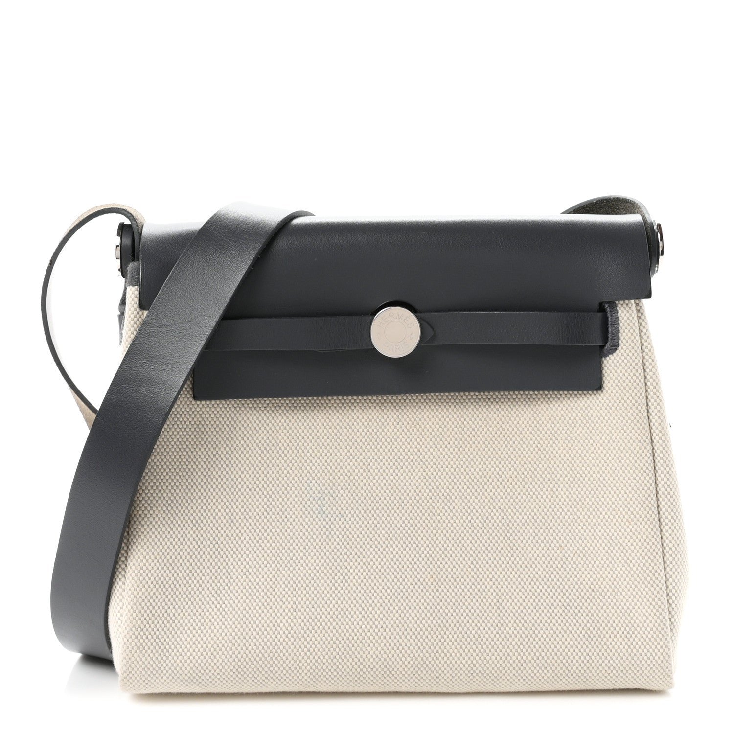 Hermes Military Toile Vache Hunter Herbag Zip Retourne 20 Ecru Bleu Glacier Ardoise