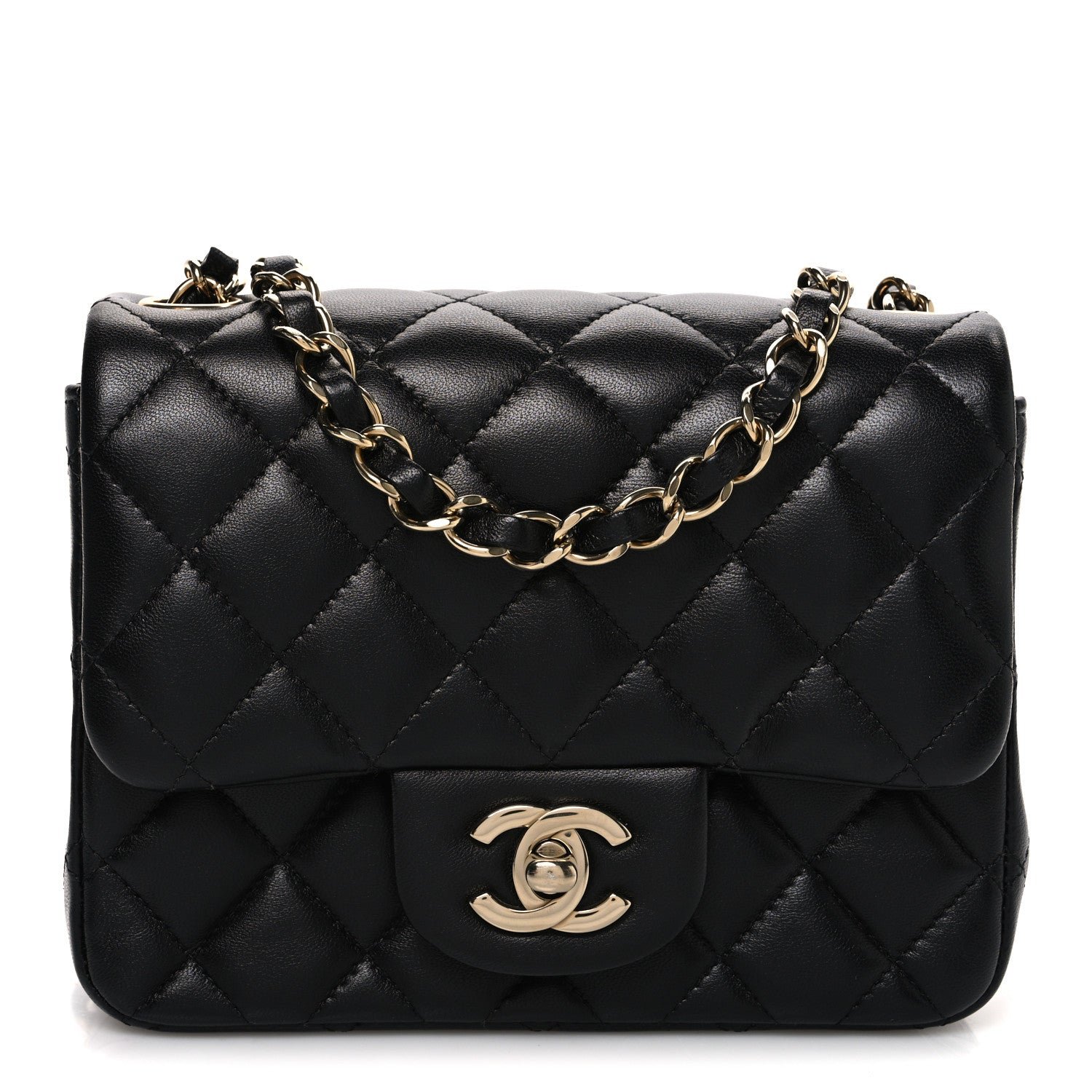 Chanel Lambskin Quilted Mini Square Flap Black