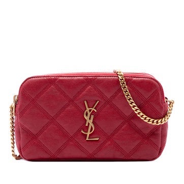 Lambskin Mini Quilted Lambskin Becky Double Zip Crossbody