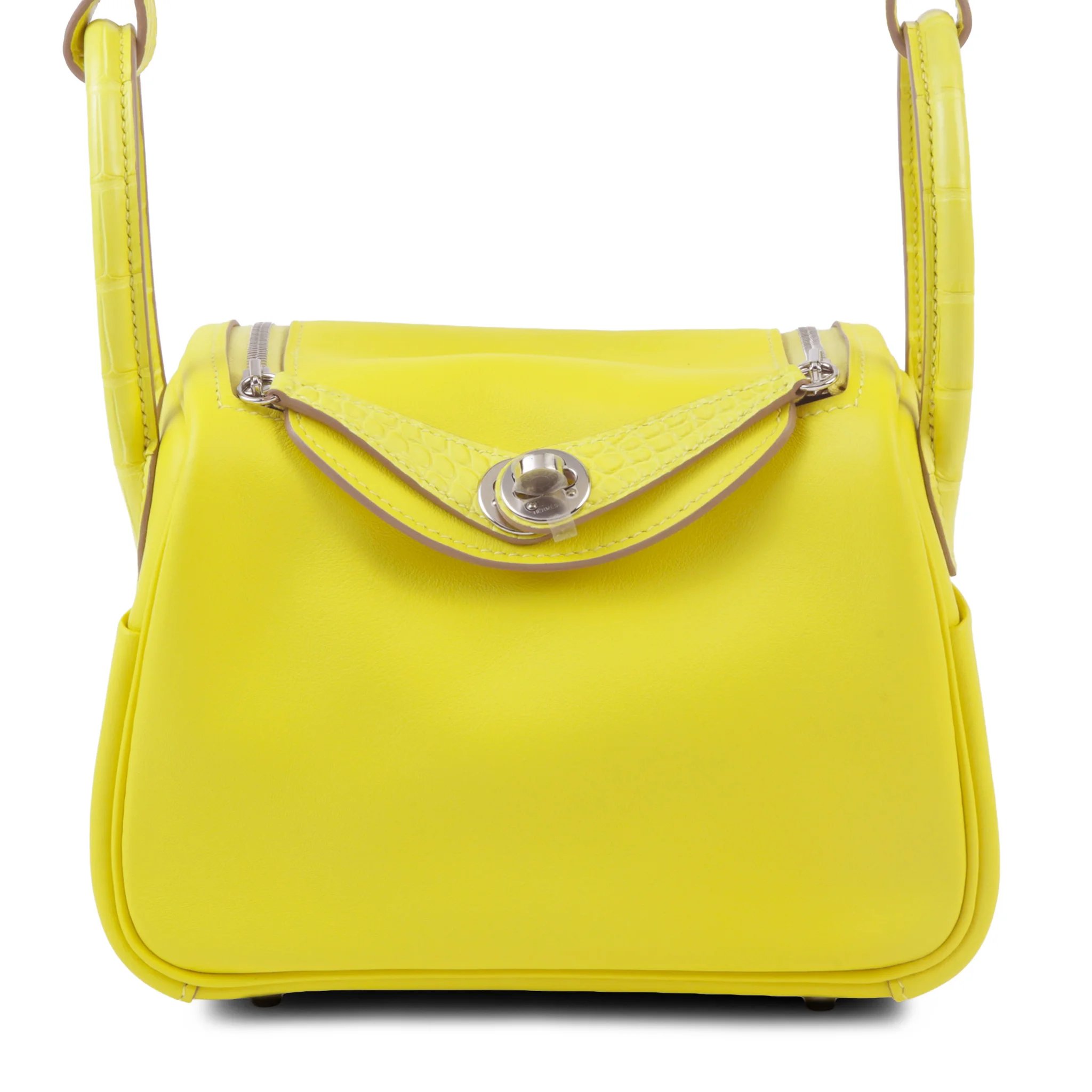 Hermes Mini Lindy Touch Lime (9R) Swift Matte Alligator Palladium hardware B (2023)