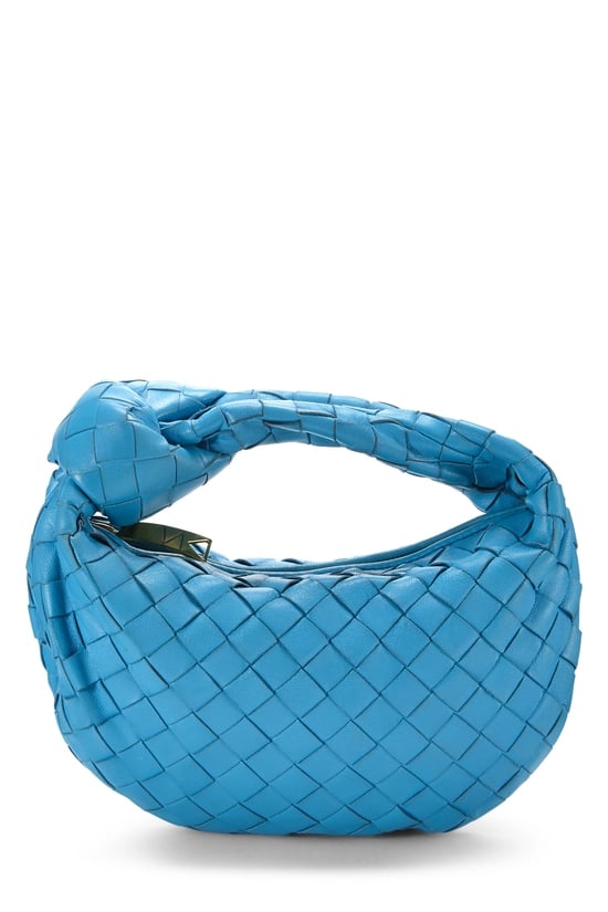 Blue Intrecciato Leather Jodie Mini