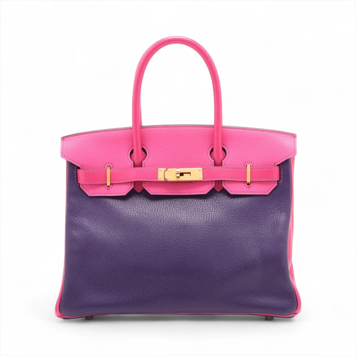 Hermès Birkin 30 Le Tournay Chèvre Mysore Rose Tyrian x Iris Gold Metal Fittings