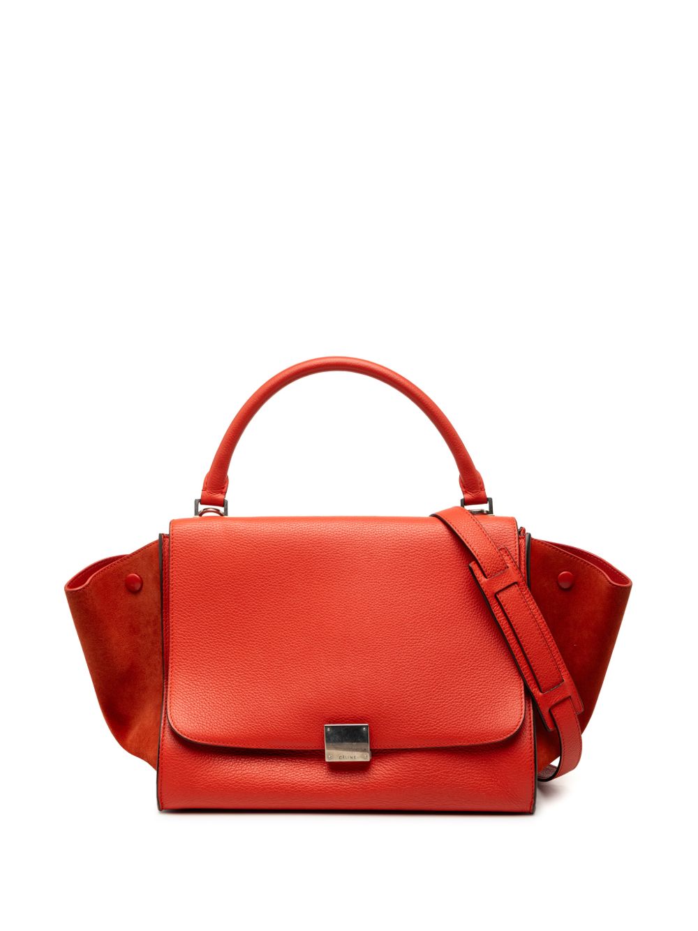Celine 2013 Medium Drummed Calfskin and Suede Trapeze satchel
