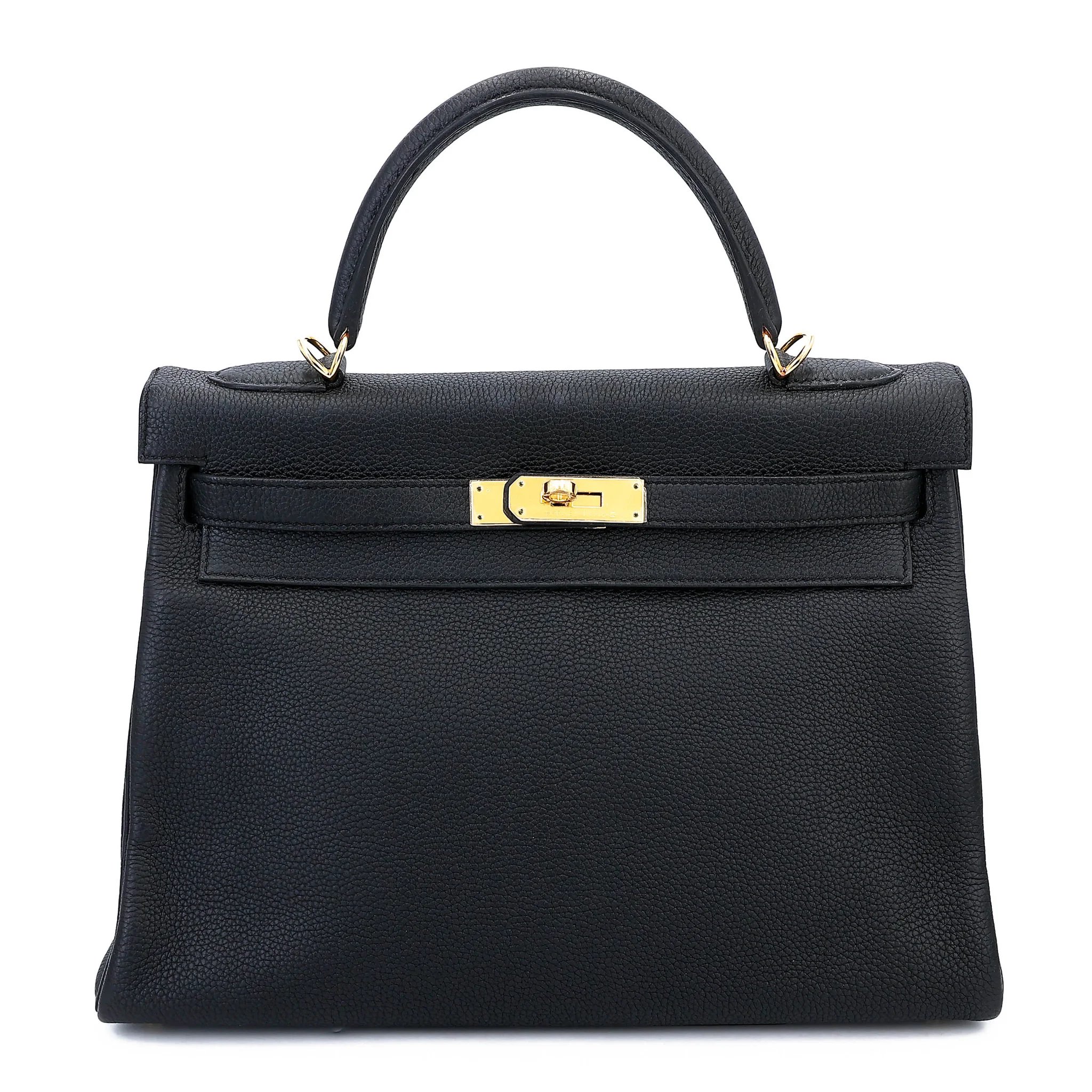 Unused ( Rank NS ) HERMÈS Kelly 32 Noir (89) Togo Gold hardware A (2017)