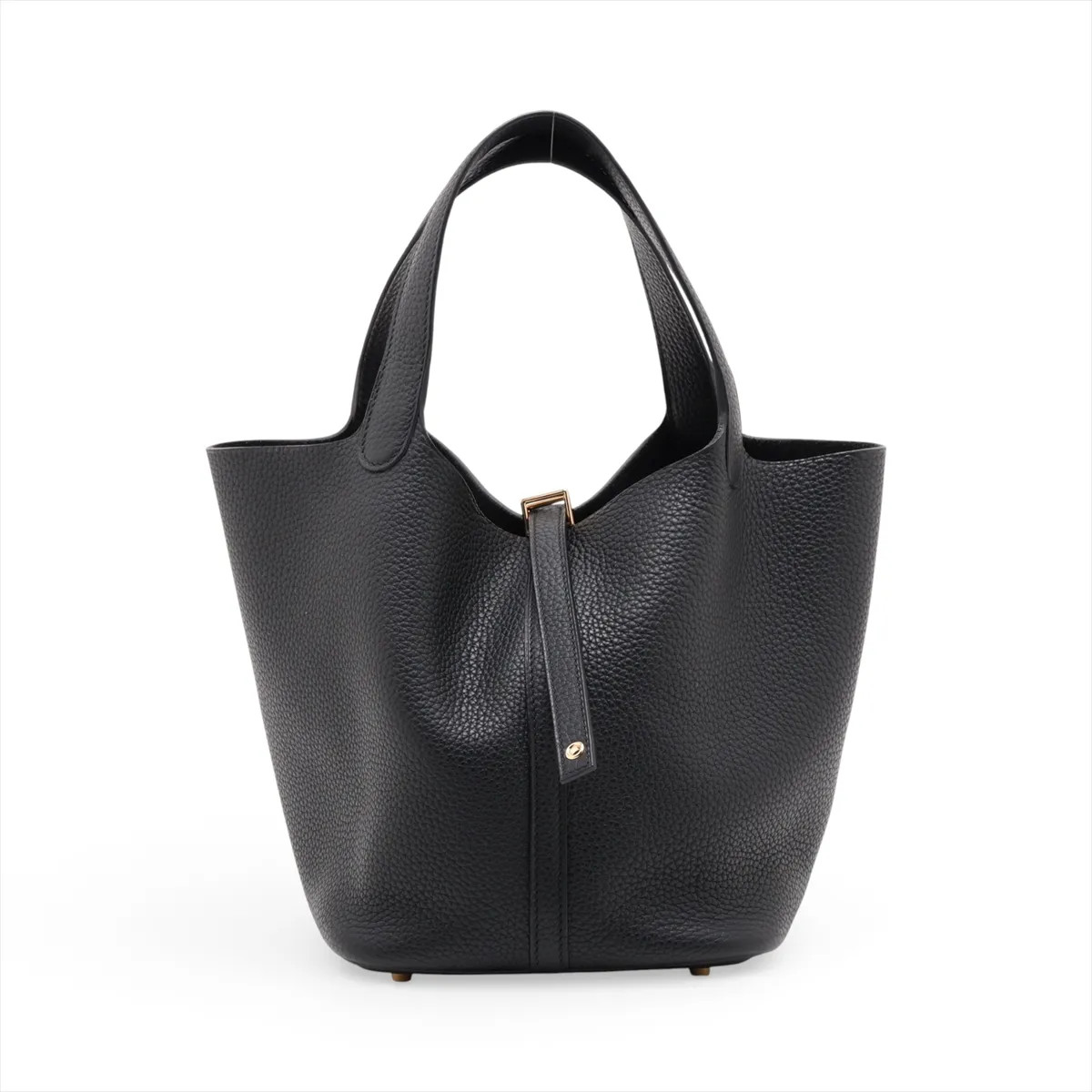 Hermès Picotin Lock 22 MM Taurillon Clemence Black Gold Metal Fittings