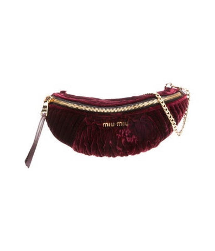 Miu Miu Miu Velvet Matelasse Belt Bag W Chain