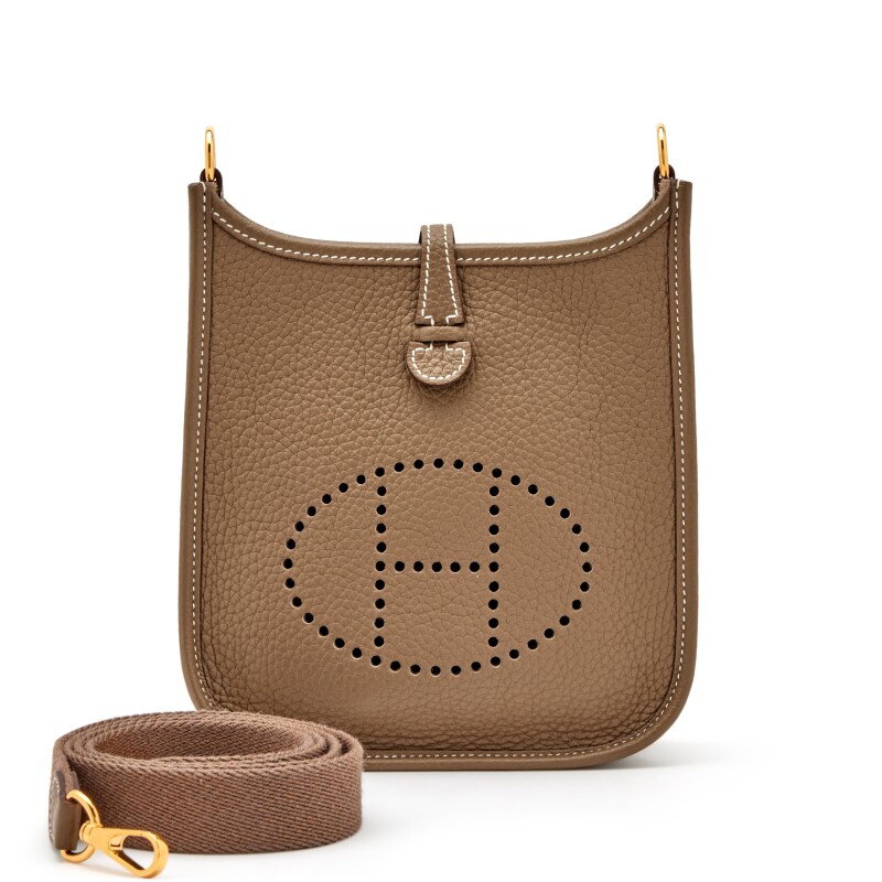 Hermes Etoupe Clemence Evelyne TPM 16 Gold Hardware, 2021