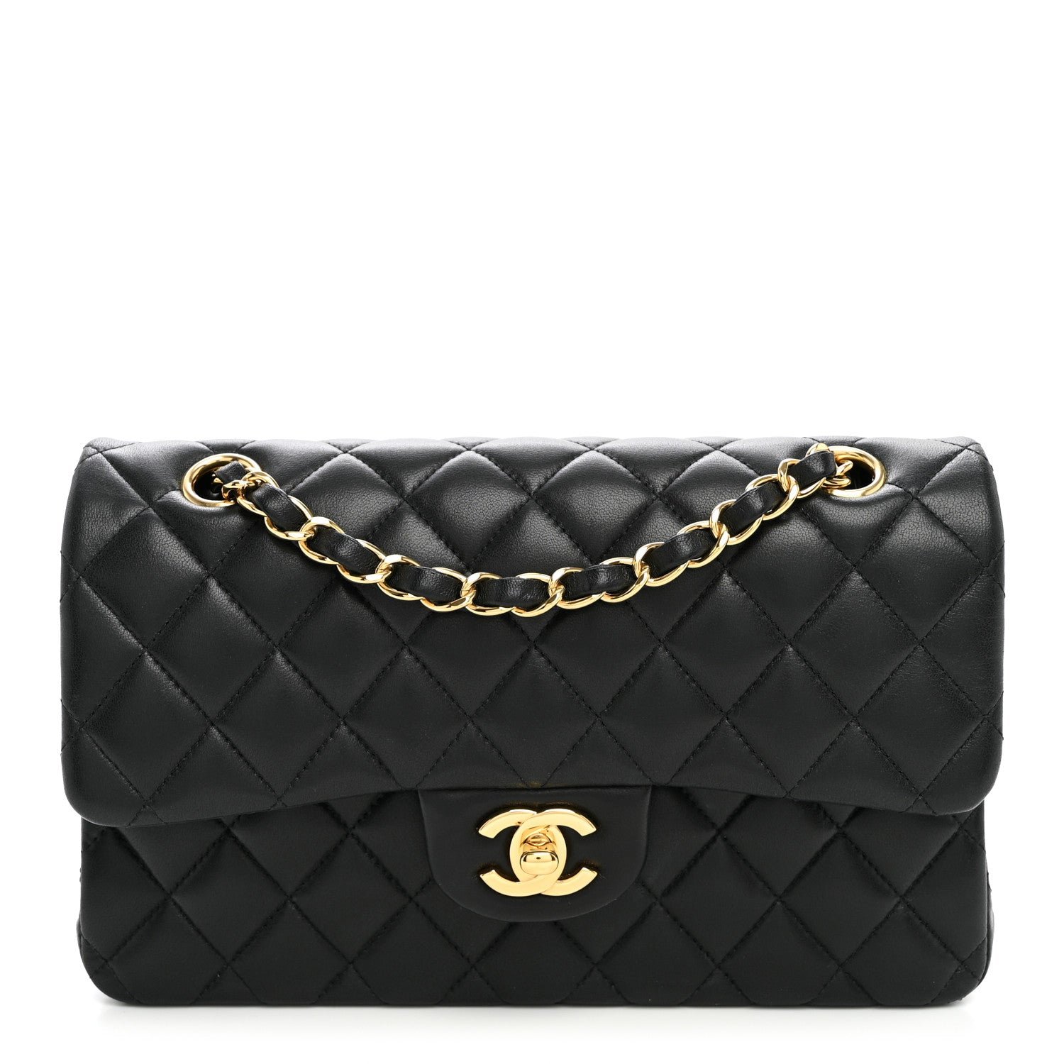 Chanel Lambskin Quilted Small Double Flap Black