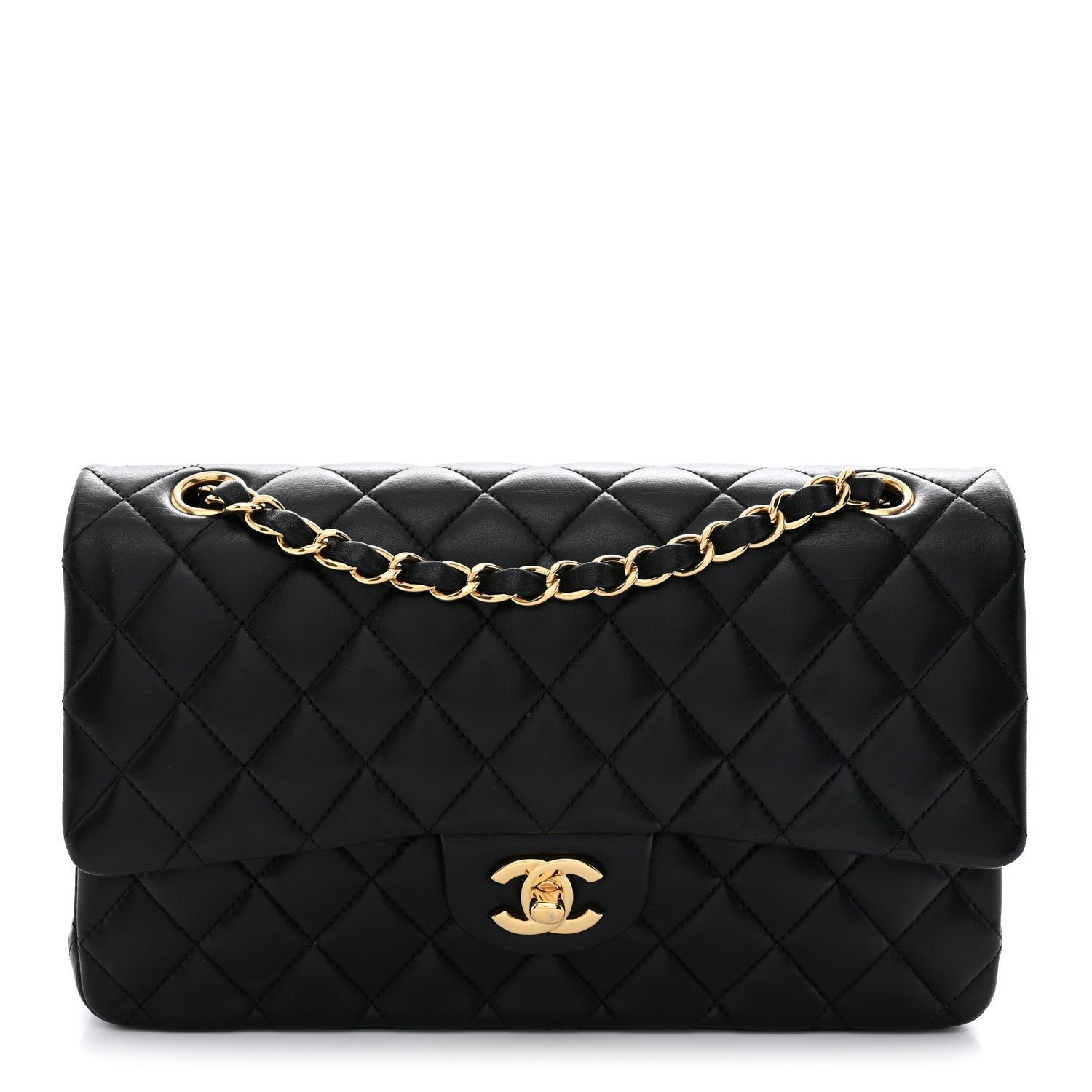 Chanel Lambskin Quilted Medium Double Flap Black