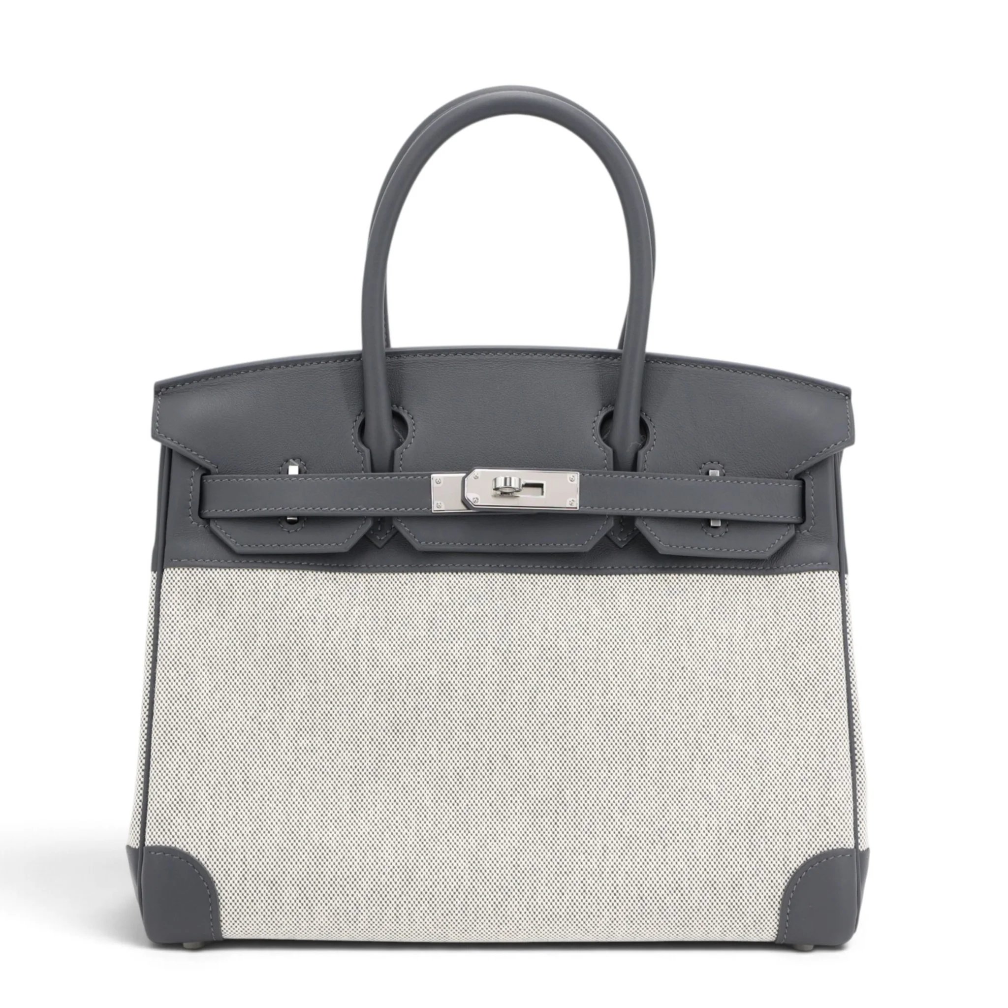 Brand New ( Rank N ) HERMÈS Birkin 30 Ardoise (85) Toile H canvas Swift Palladium hardware G (2026)