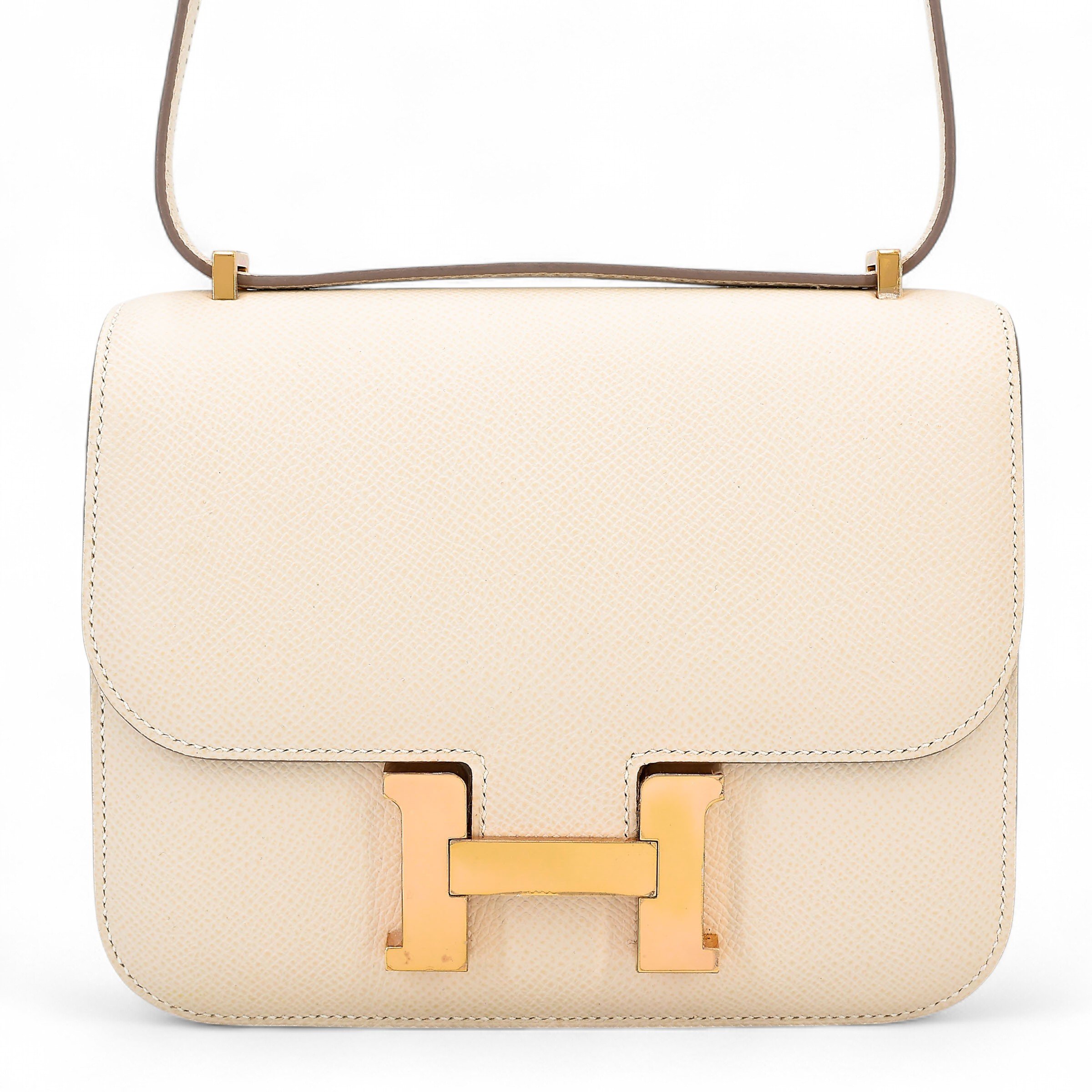Hermes Very Good ( Rank A) HERMÈS Constance Mini Craie (10) Epsom Rose Gold hardware Z (2021)