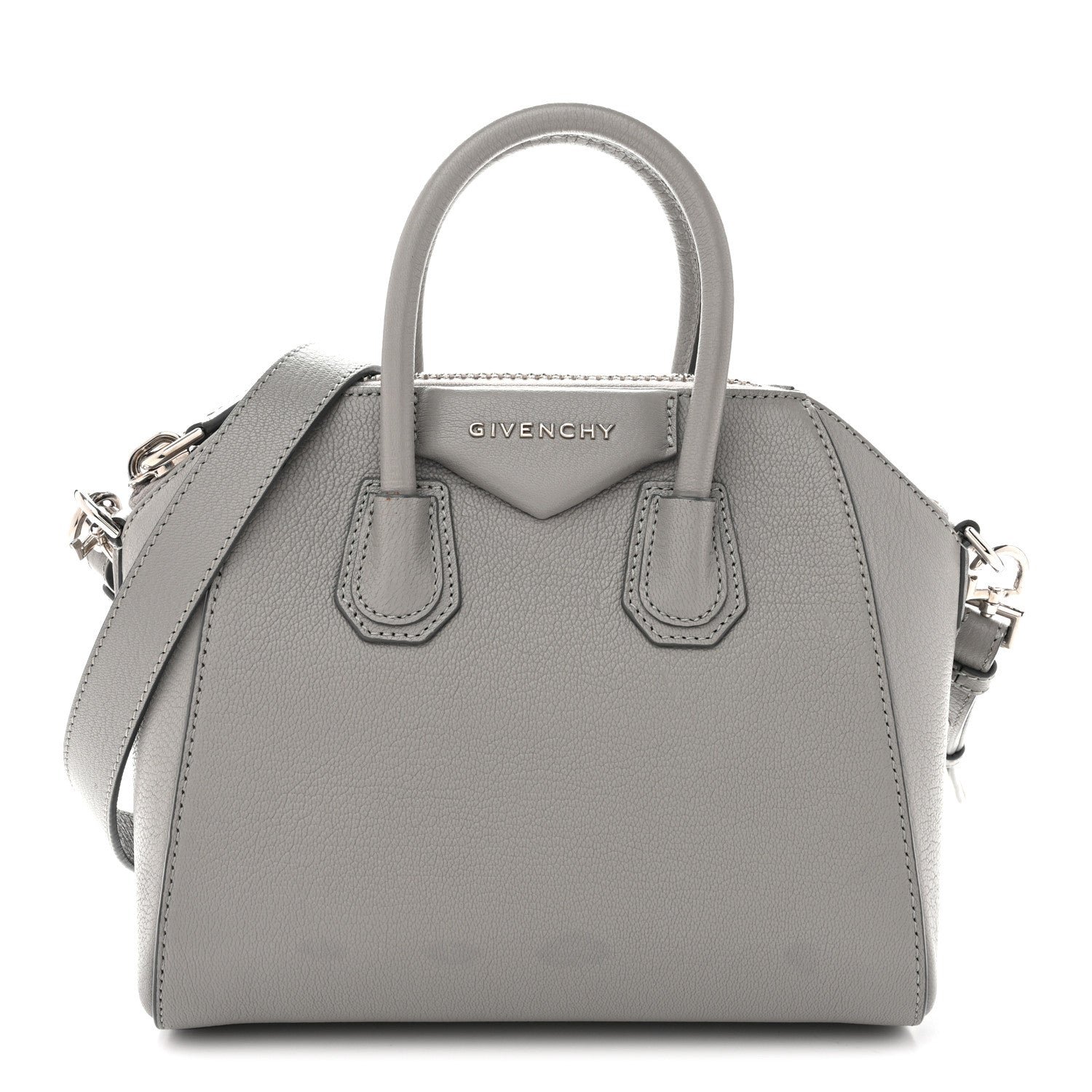 Givenchy Sugar Goatskin Mini Antigona Pearl Grey