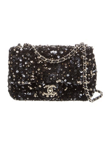 2026 Classic Mini Rectangular Sequin Flap Bag