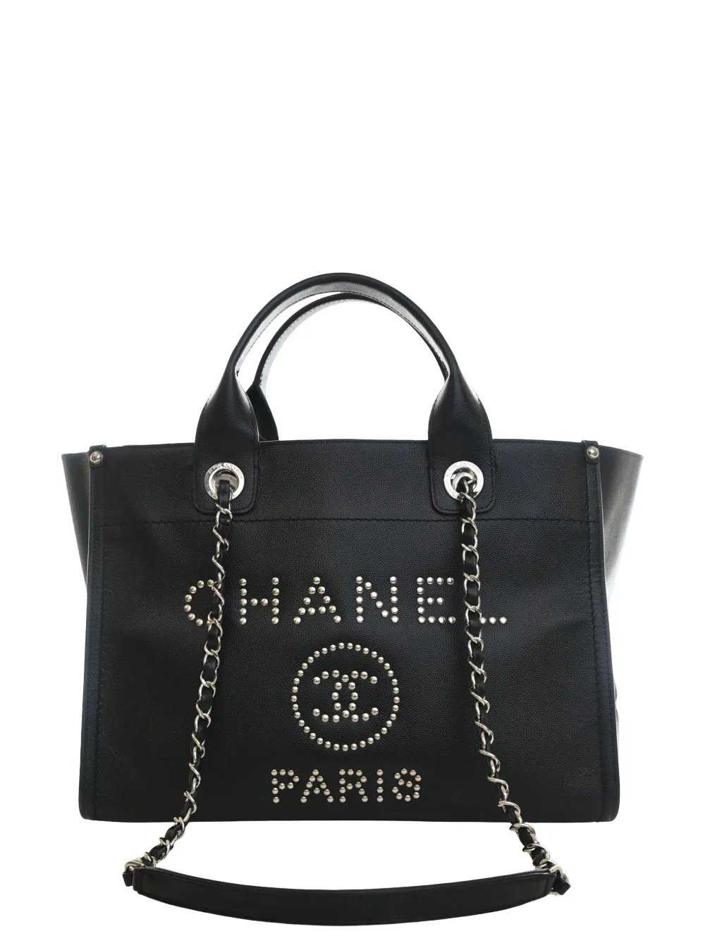 2018 Small Studded Caviar Deauville Tote satchel