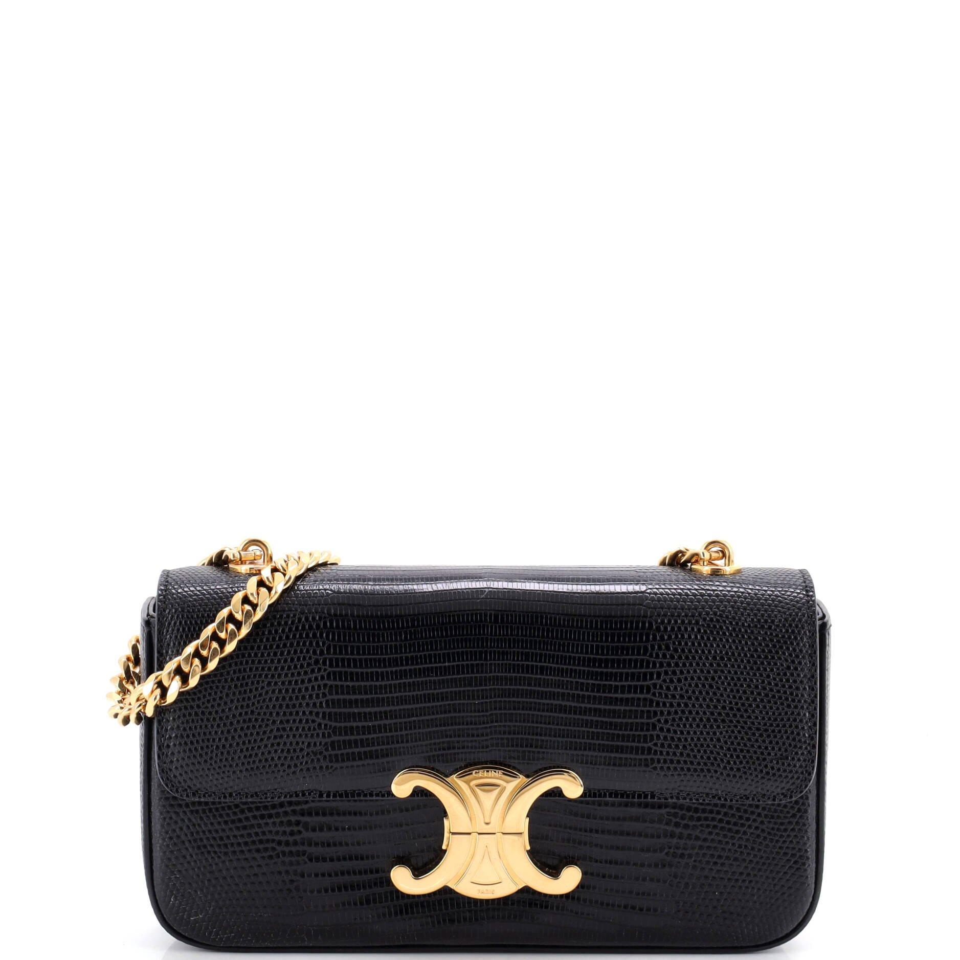 Claude Chain Shoulder Bag Lizard