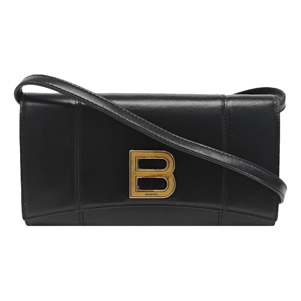 Hourglass leather handbag